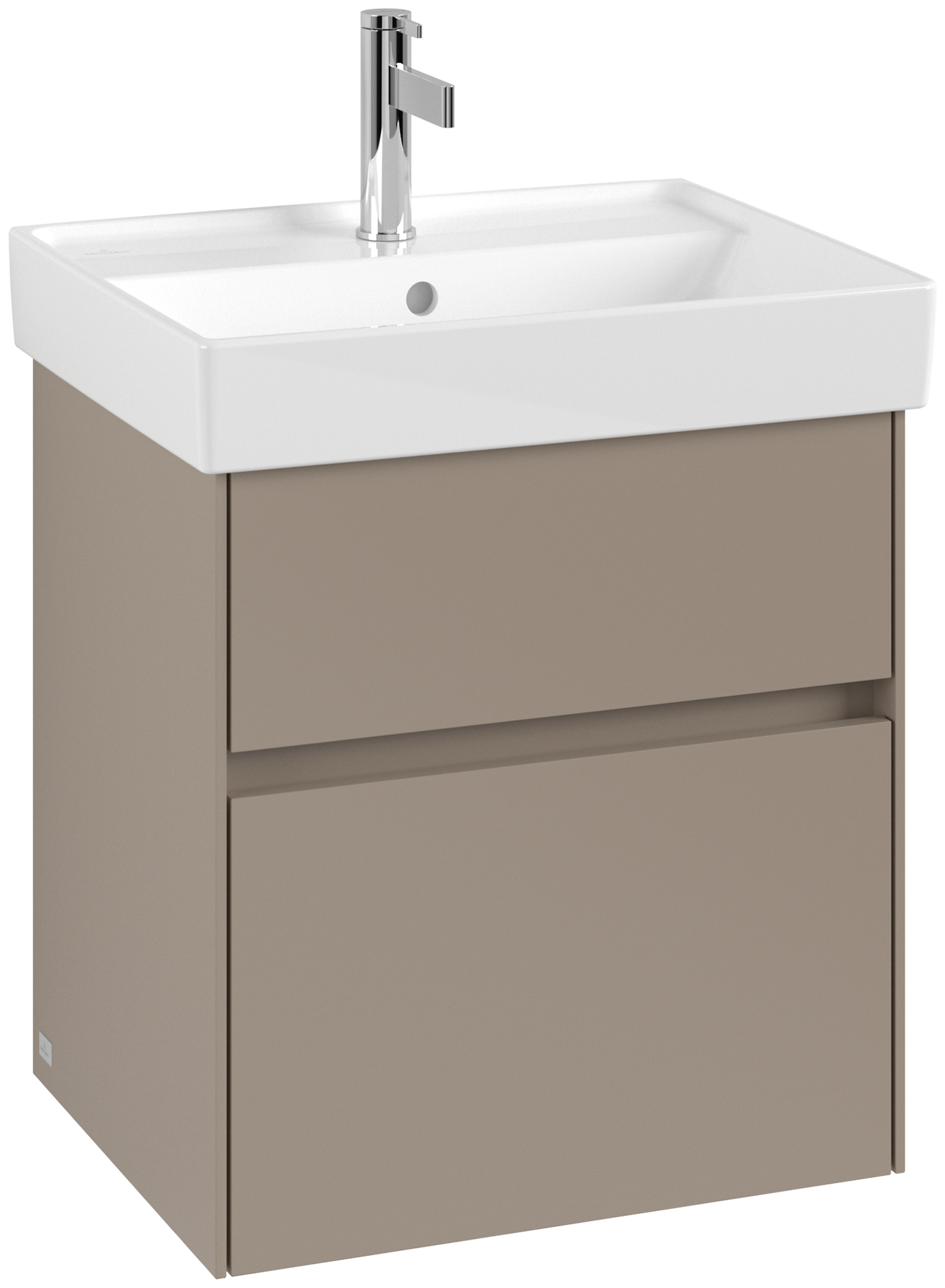 Villeroy & Boch Collaro Meuble sous plan, 2 tiroirs sur rails, 510x546x414mm, Caisson: Taupe, Façade: Taupe