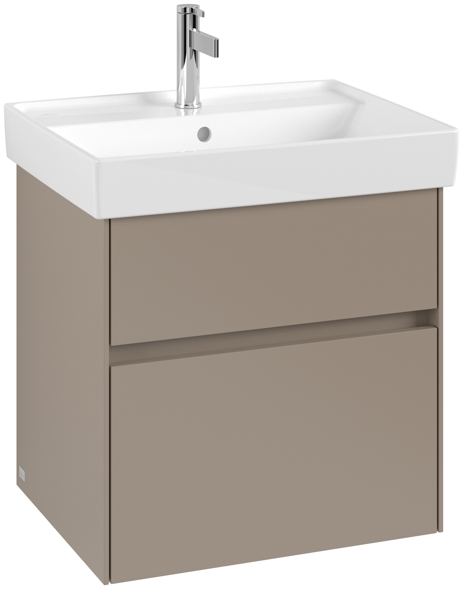 Villeroy & Boch Collaro Meuble sous plan, 2 tiroirs sur rails, 554x546x444mm, Caisson: Taupe, Façade: Taupe