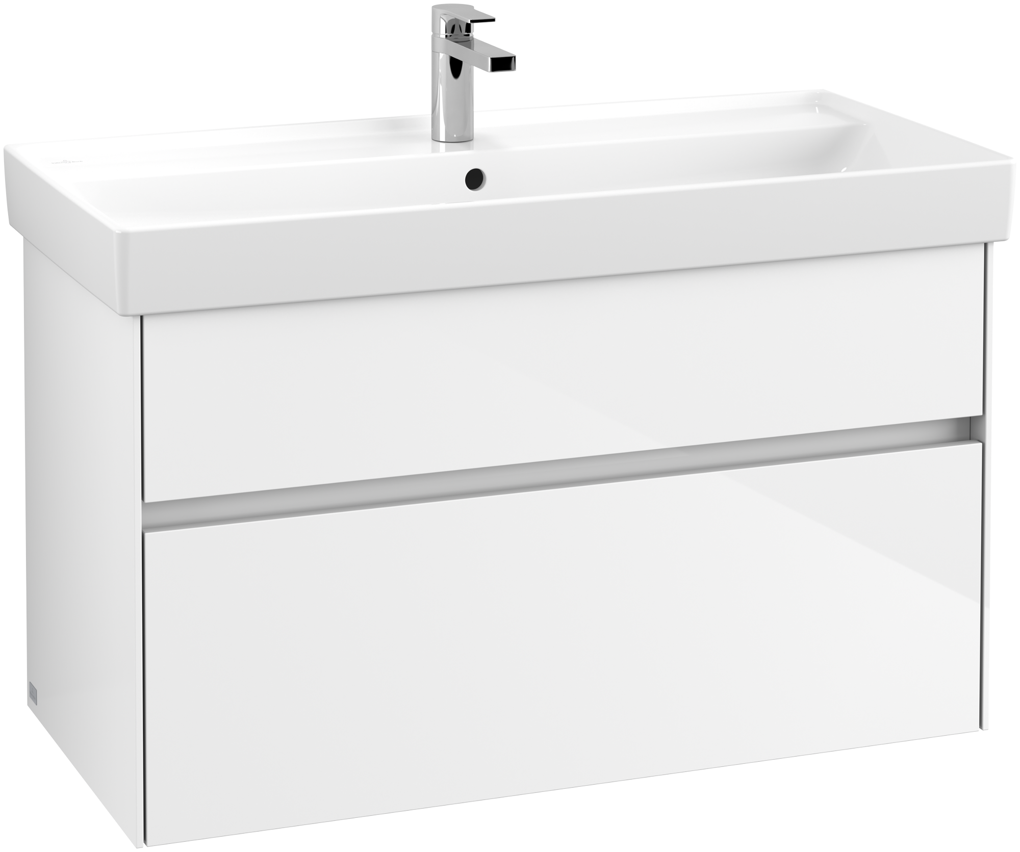 Villeroy & Boch Collaro Szafka podumywalkowa, 2 elementy wysuwane, 954x546x444mm, Korpus: Glossy White, Front: Glossy White