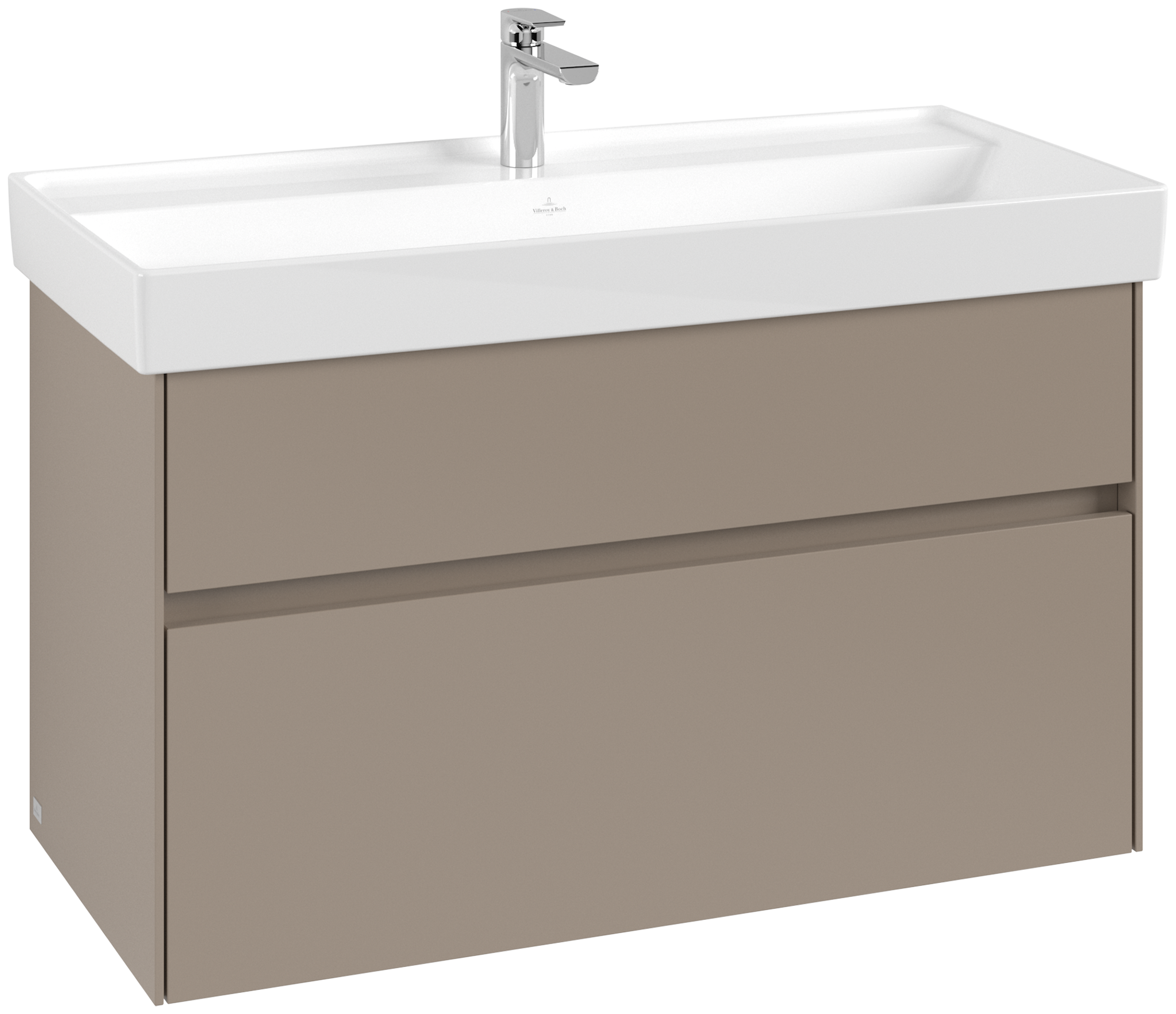 Villeroy & Boch Collaro Vanity unit, 2 pull-out compartments, 954x546x444mm, Body: Taupe, Front: Taupe