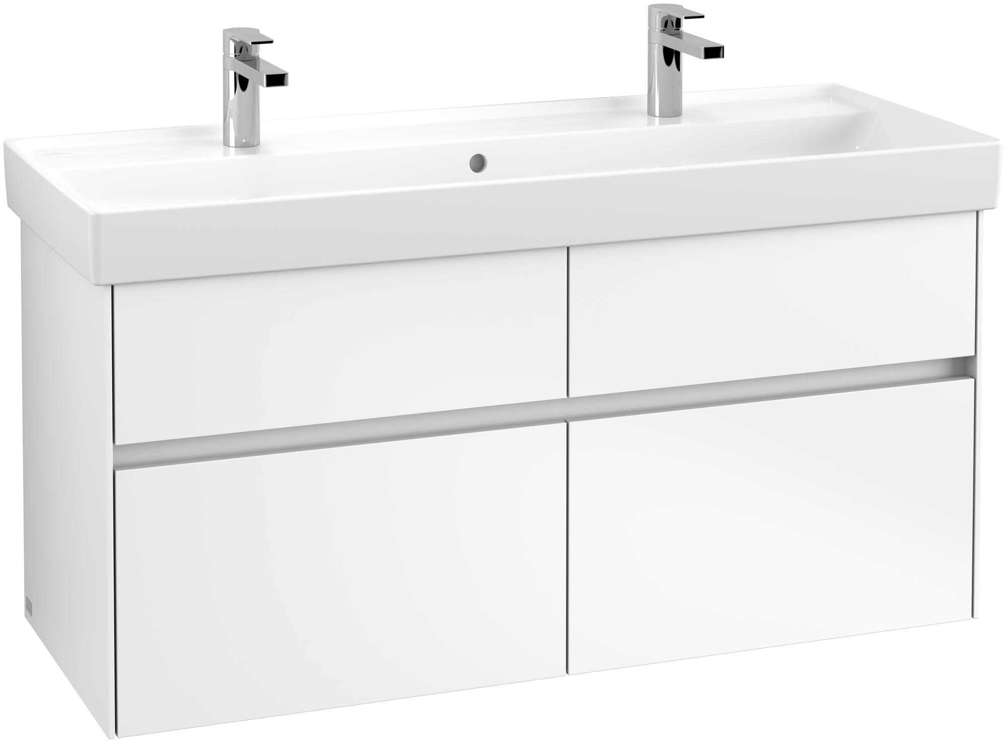 Villeroy & Boch Collaro Waschbeckenunterschrank, 4 Auszüge, 1154x546x444mm, Korpus: White Matt, Front: White Matt
