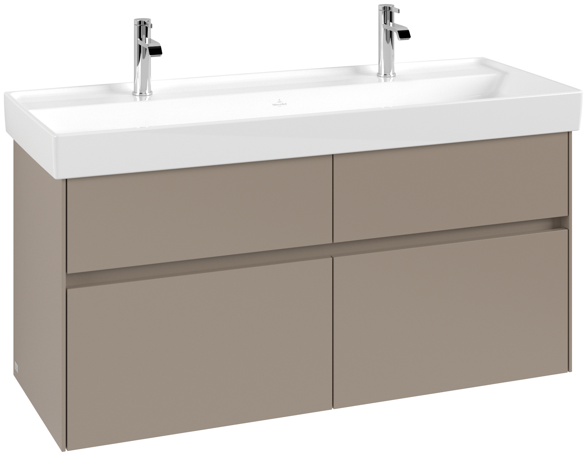 Villeroy & Boch Collaro Skab, 4 udtræk, 1154x546x444mm, Korpus: Taupe, Front: Taupe