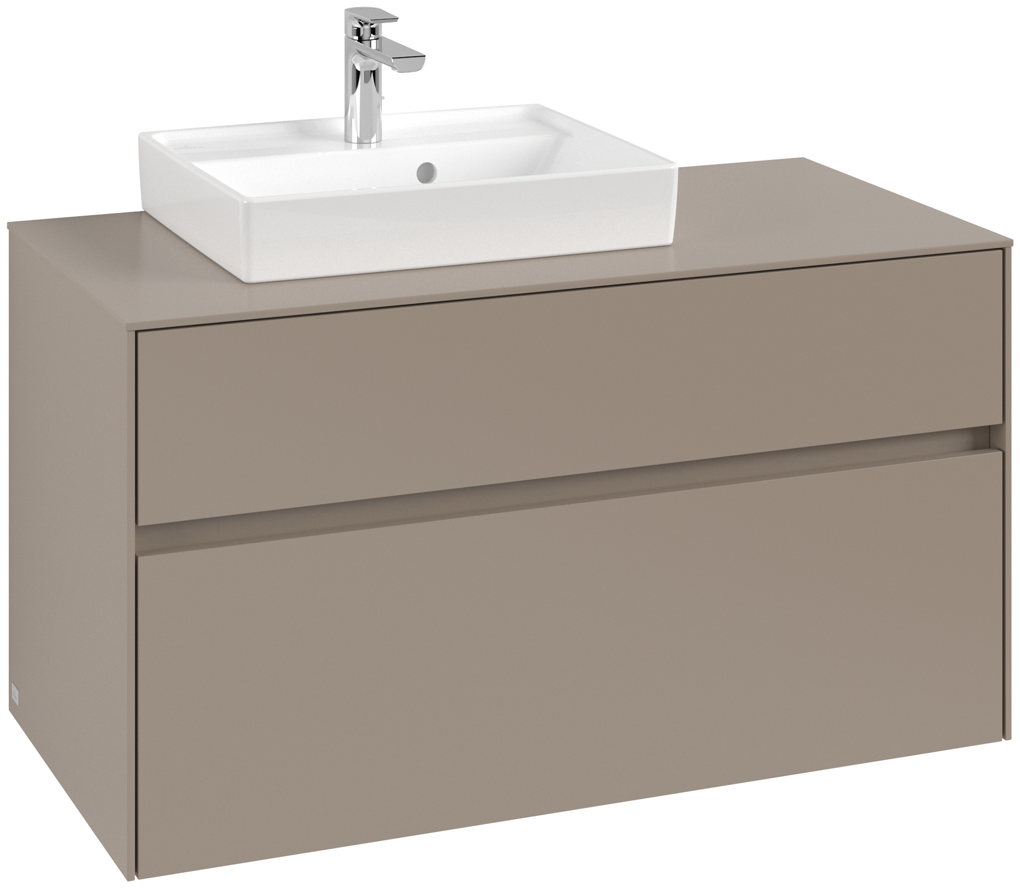 Villeroy & Boch Collaro Waschbeckenunterschrank, 2 Auszüge, 1000x548x500mm, Korpus: Taupe, Front: Taupe