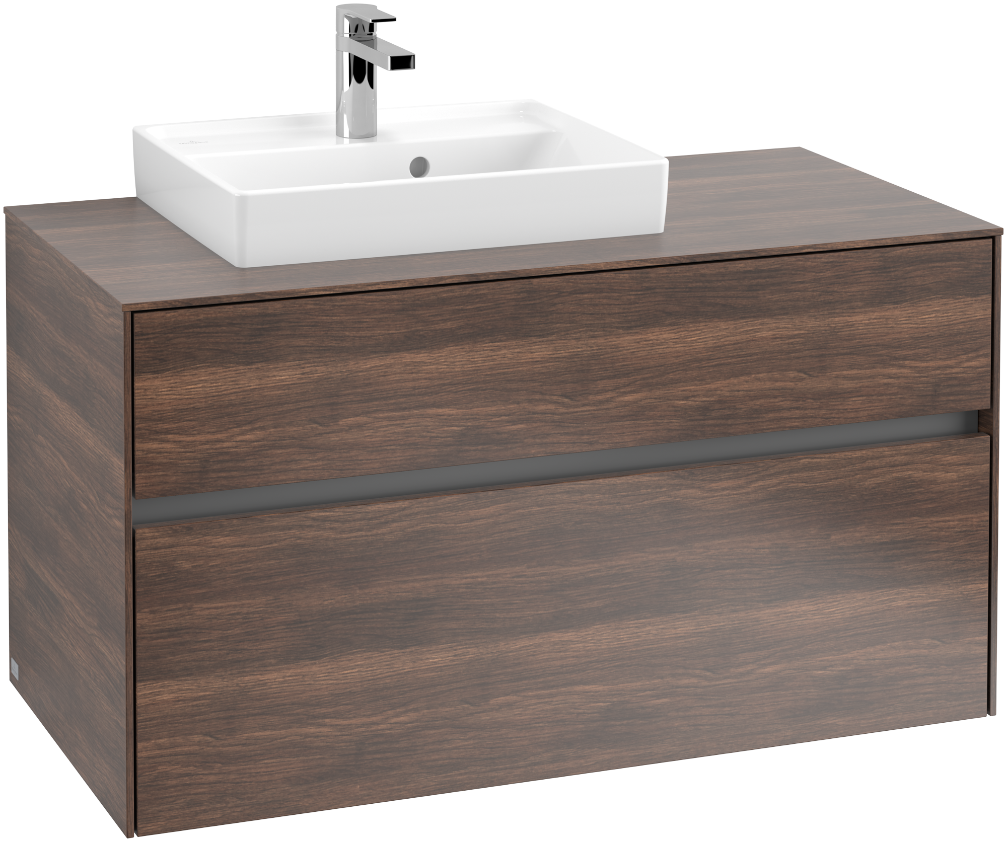 Villeroy & Boch Collaro Meuble sous plan, avec éclairage, 2 tiroirs sur rails, 1000x548x500mm, Caisson: Arizona Oak, Façade: Arizona Oak