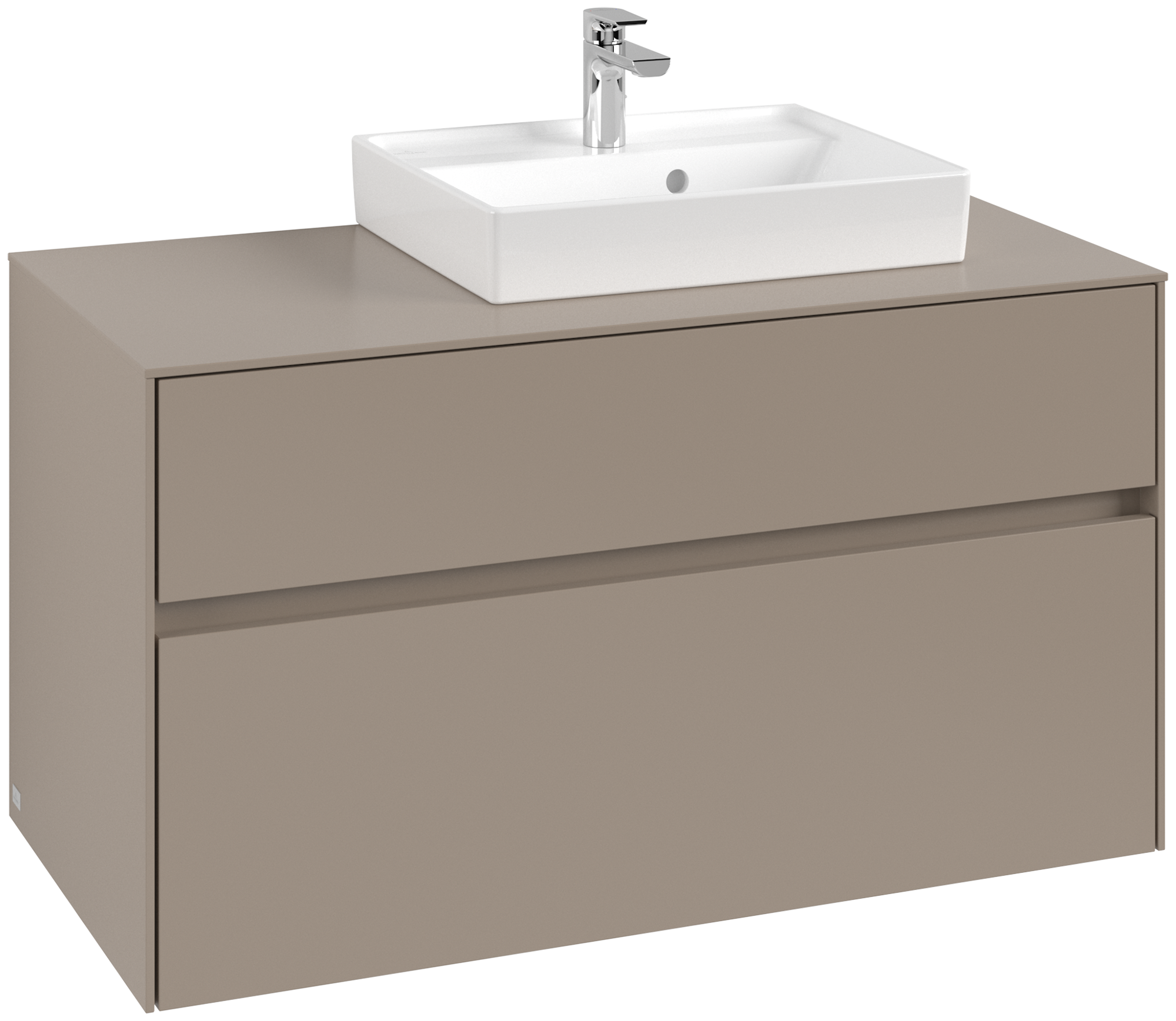 Villeroy & Boch Collaro Meuble sous plan, 2 tiroirs sur rails, 1000x548x500mm, Caisson: Taupe, Façade: Taupe
