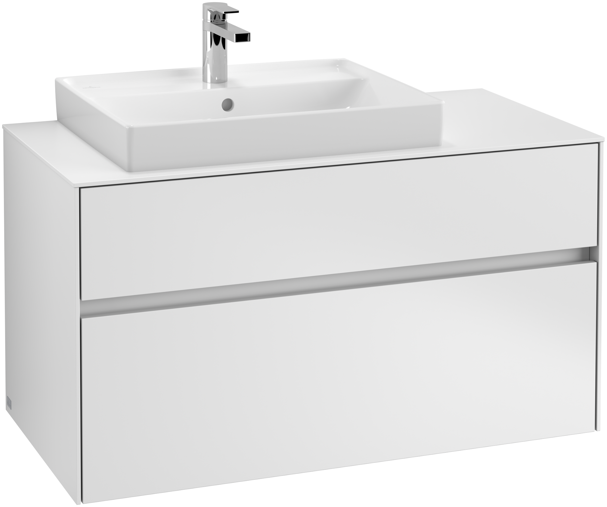 Villeroy & Boch Collaro Waschbeckenunterschrank, 2 Auszüge, 1000x548x500mm, Korpus: White Matt, Front: White Matt