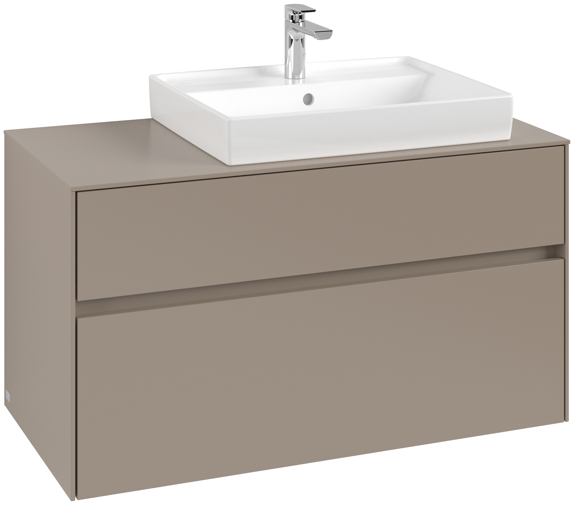 Villeroy & Boch Collaro Meuble sous plan, 2 tiroirs sur rails, 1000x548x500mm, Caisson: Taupe, Façade: Taupe