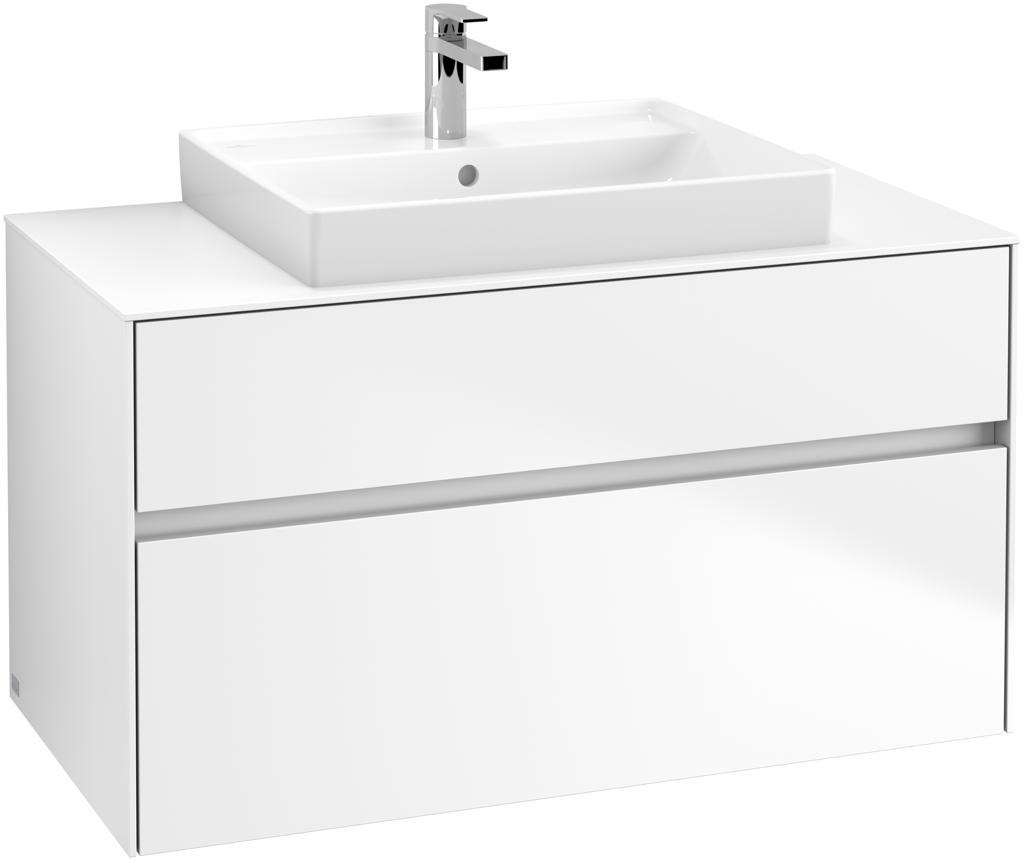 Villeroy & Boch Collaro Waschbeckenunterschrank, 2 Auszüge, 1000x548x500mm, Korpus: White Matt, Front: White Matt