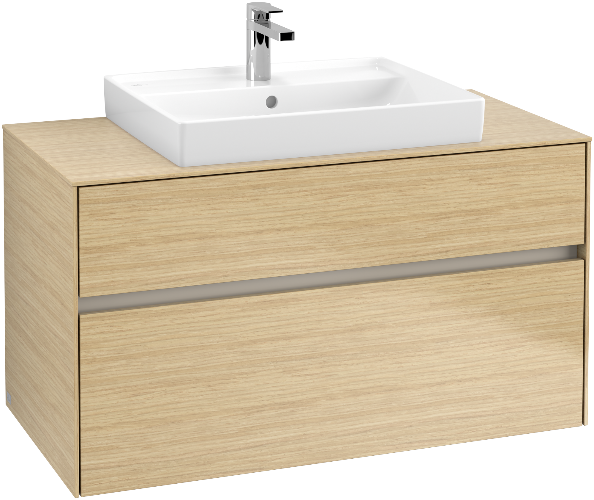 Villeroy & Boch Collaro Vanity unit, 2 pull-out compartments, 1000x548x500mm, Body: Nordic Oak, Front: Nordic Oak