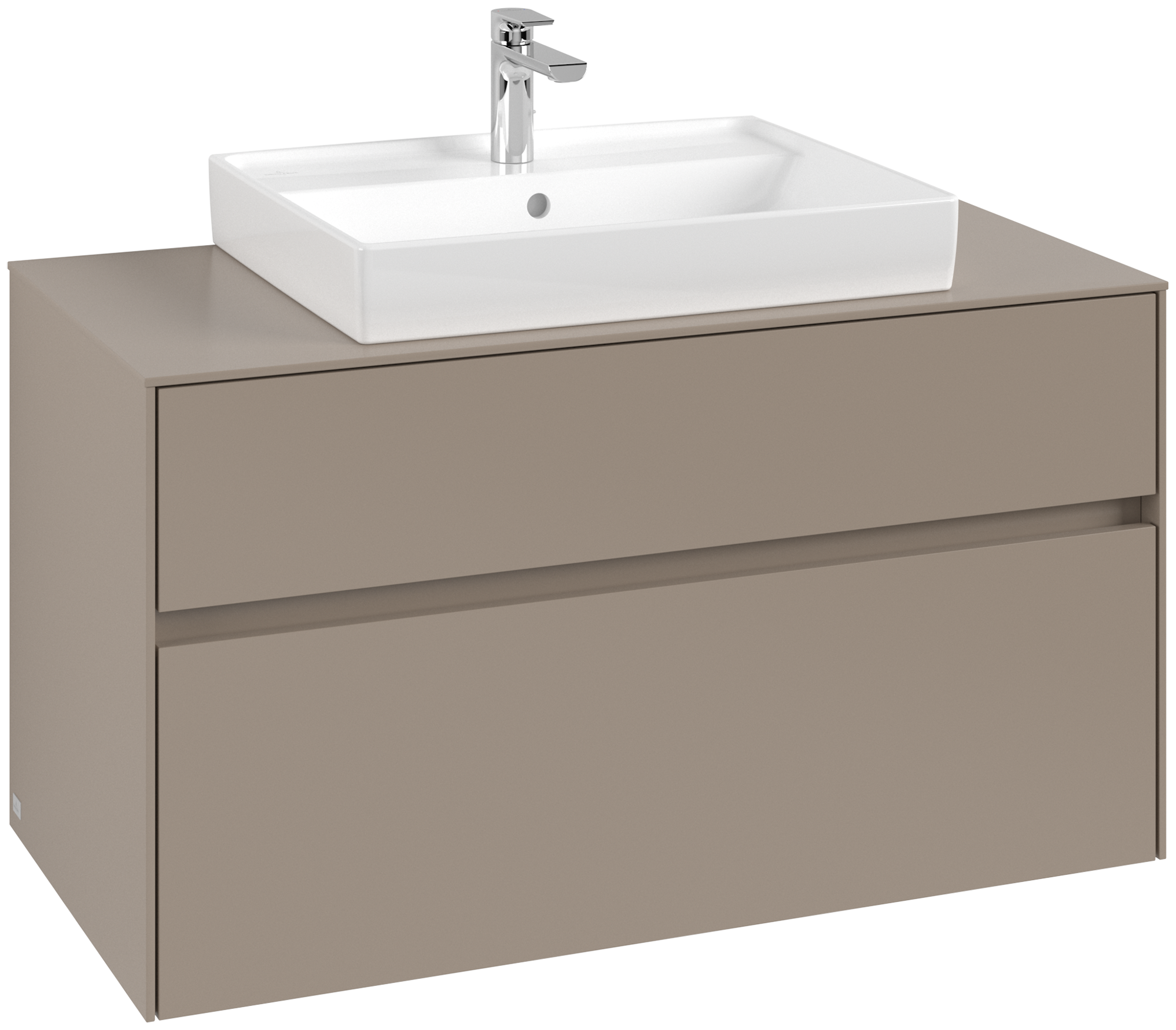 Villeroy & Boch Collaro Meuble sous plan, 2 tiroirs sur rails, 1000x548x500mm, Caisson: Taupe, Façade: Taupe