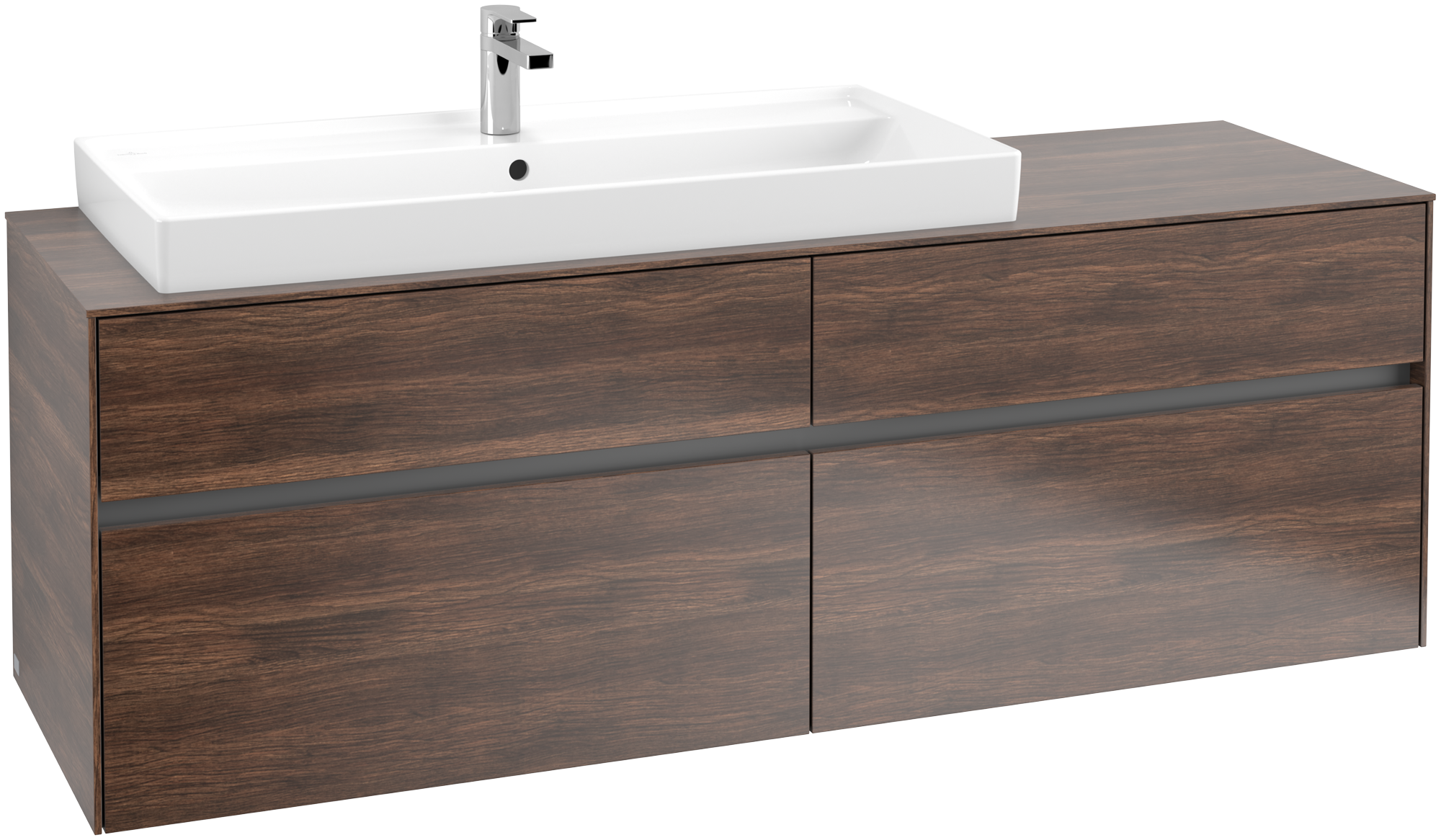 Villeroy & Boch Collaro Vanity unit, with lighting, 4 pull-out compartments, 1600x548x500mm, Body: Arizona Oak, Front: Arizona Oak