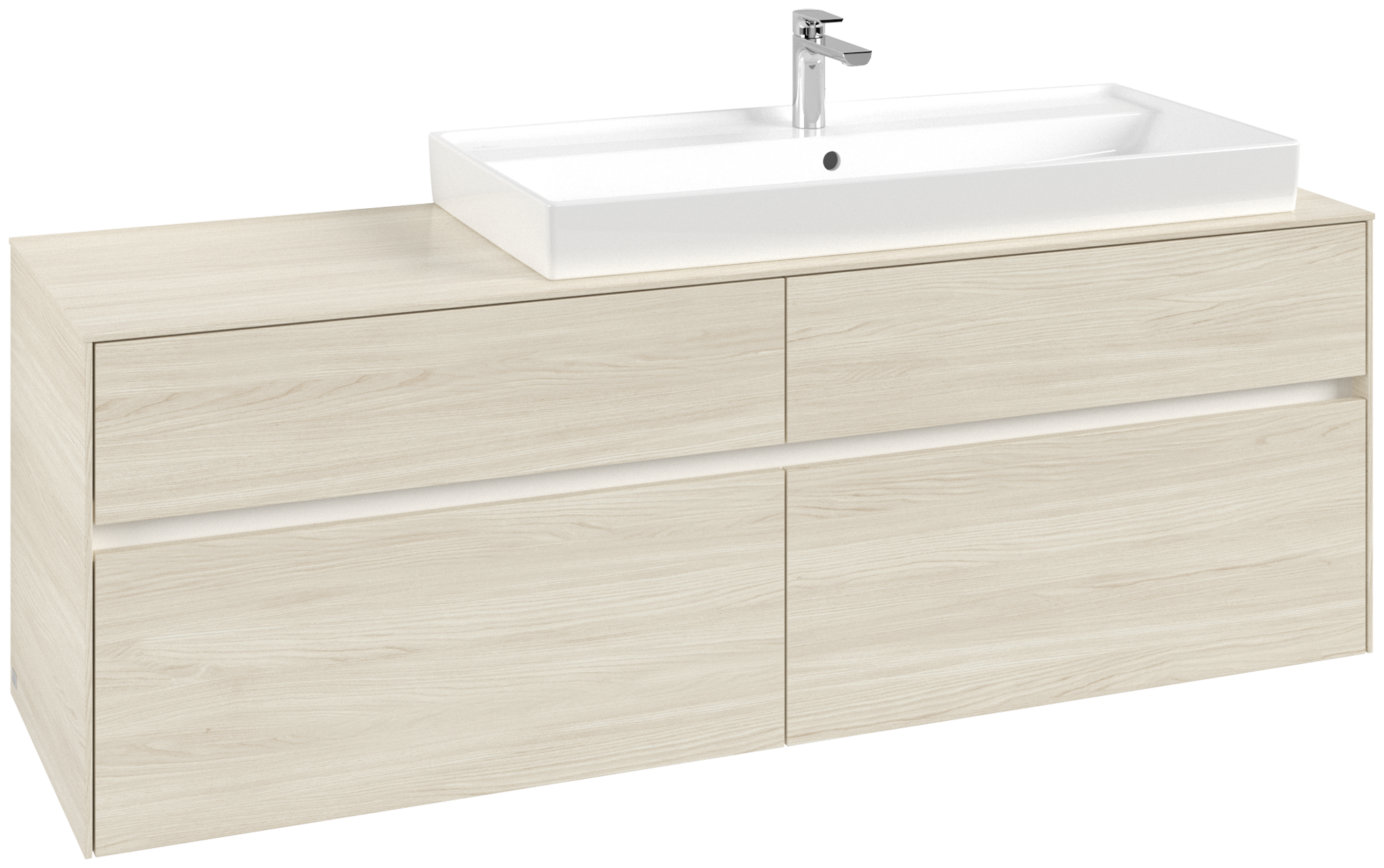 Villeroy & Boch Collaro Mobile sottolavabo, con illuminazione, 4 vani estraibili, 1600x548x500mm, Corpo: White Oak, Fronte: White Oak