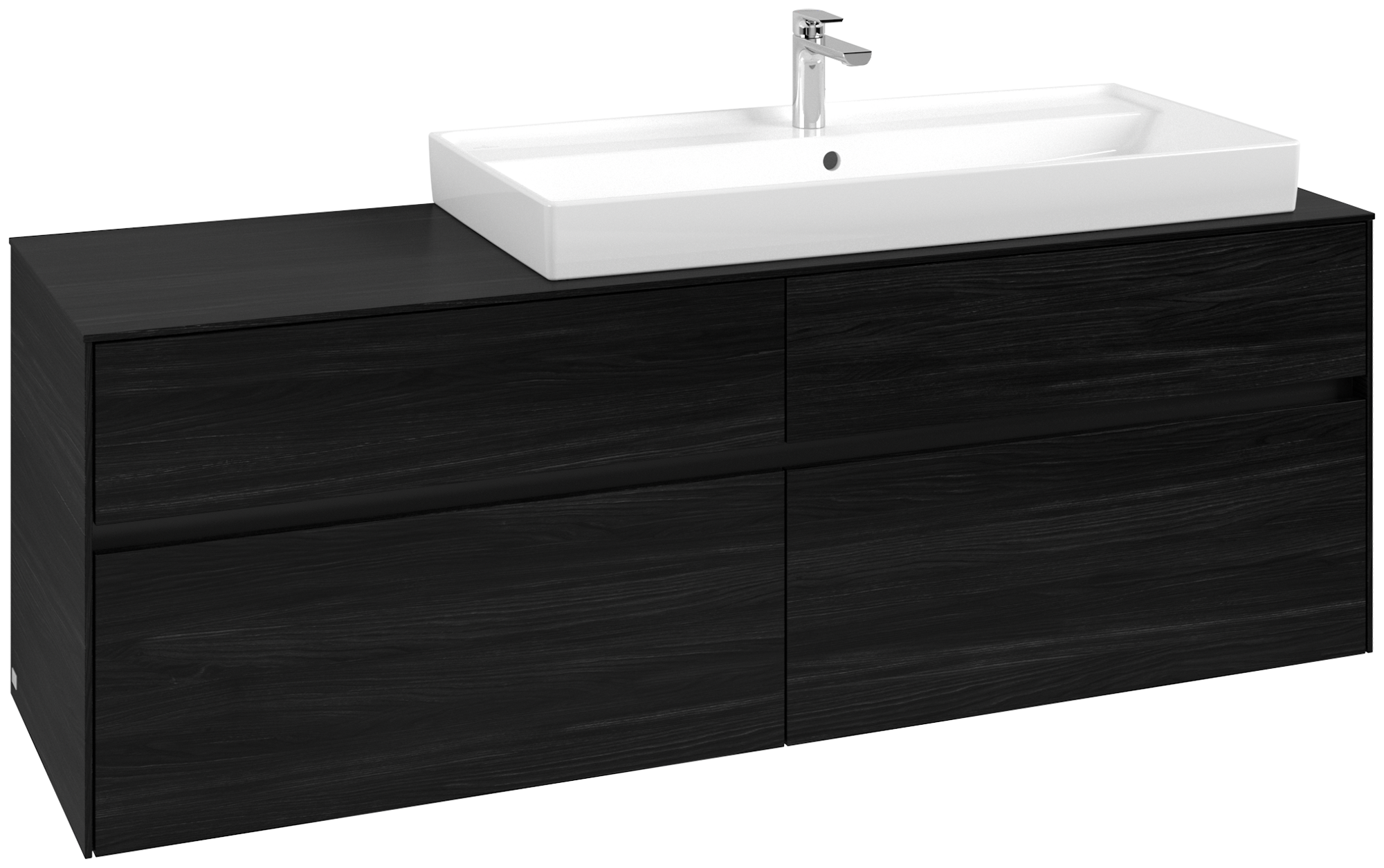 Villeroy & Boch Collaro Mobile sottolavabo, con illuminazione, 4 vani estraibili, 1600x548x500mm, Corpo: Black Oak, Fronte: Black Oak