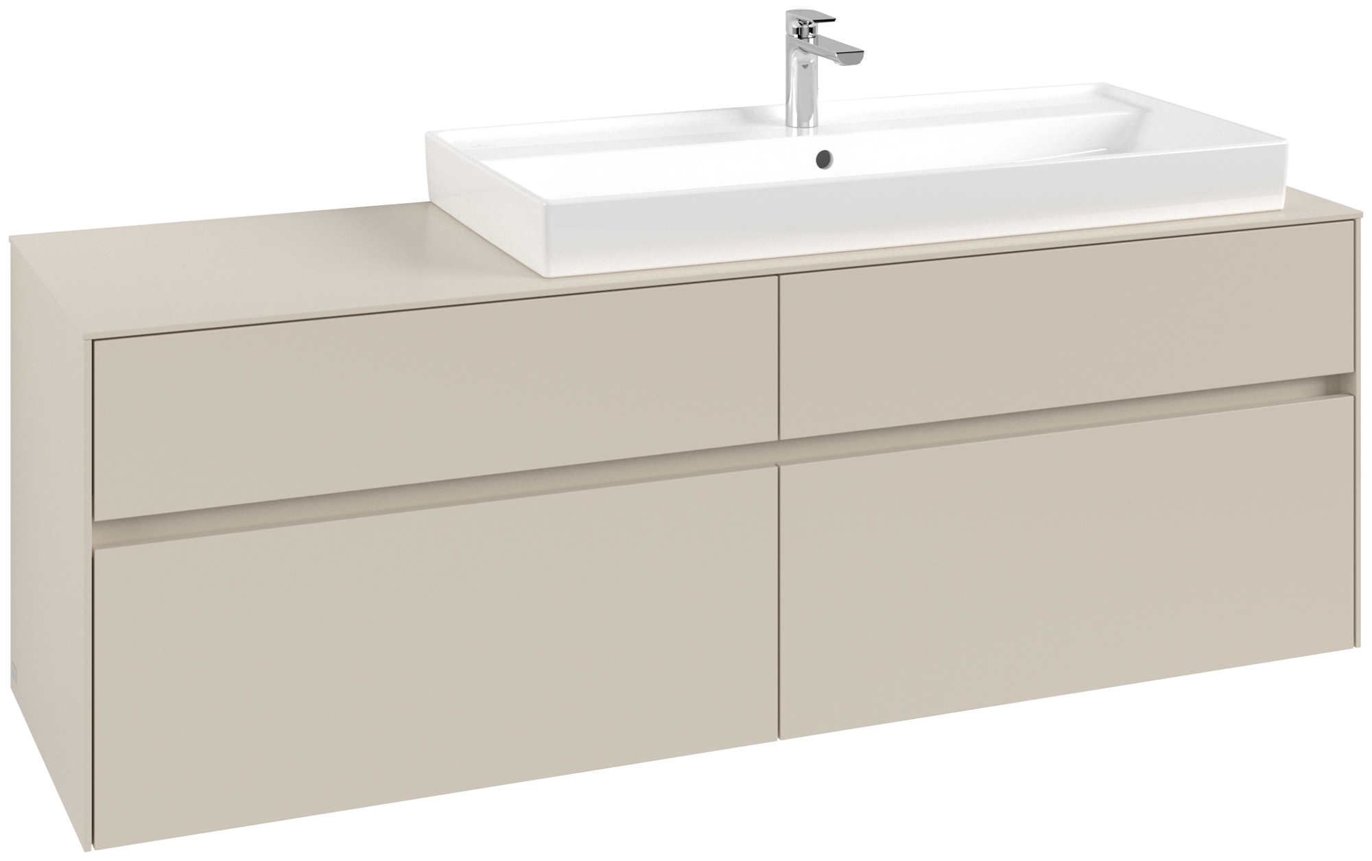 Villeroy & Boch Collaro Mobile sottolavabo, con illuminazione, 4 vani estraibili, 1600x548x500mm, Corpo: Cashmere Grey, Fronte: Cashmere Grey