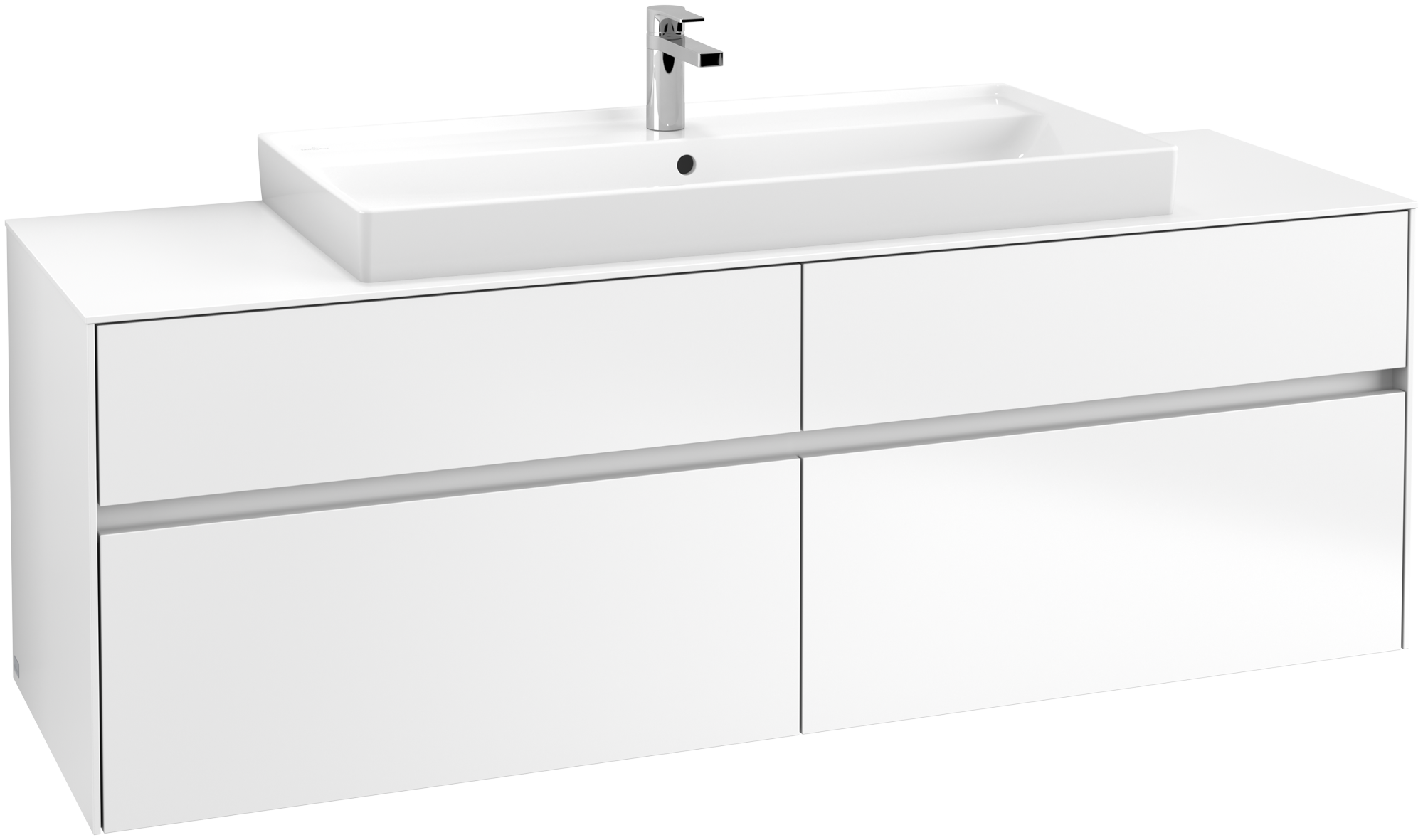 Villeroy & Boch Collaro Waschbeckenunterschrank, 4 Auszüge, 1600x548x500mm, Korpus: White Matt, Front: White Matt