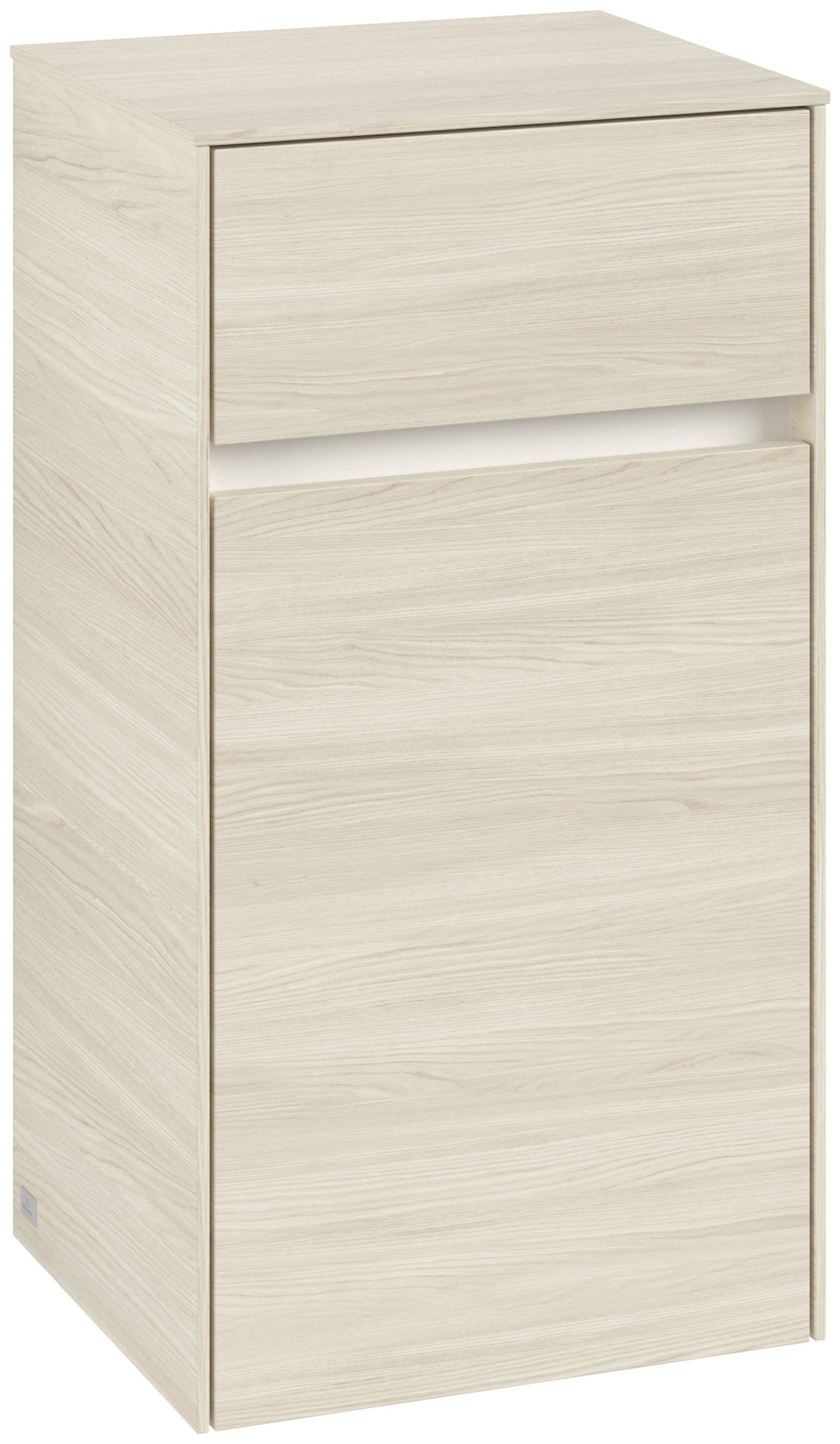 Villeroy & Boch Collaro Side cabinet, 1 door, 1 drawer, 404x748x349mm, Body: White Oak, Front: White Oak