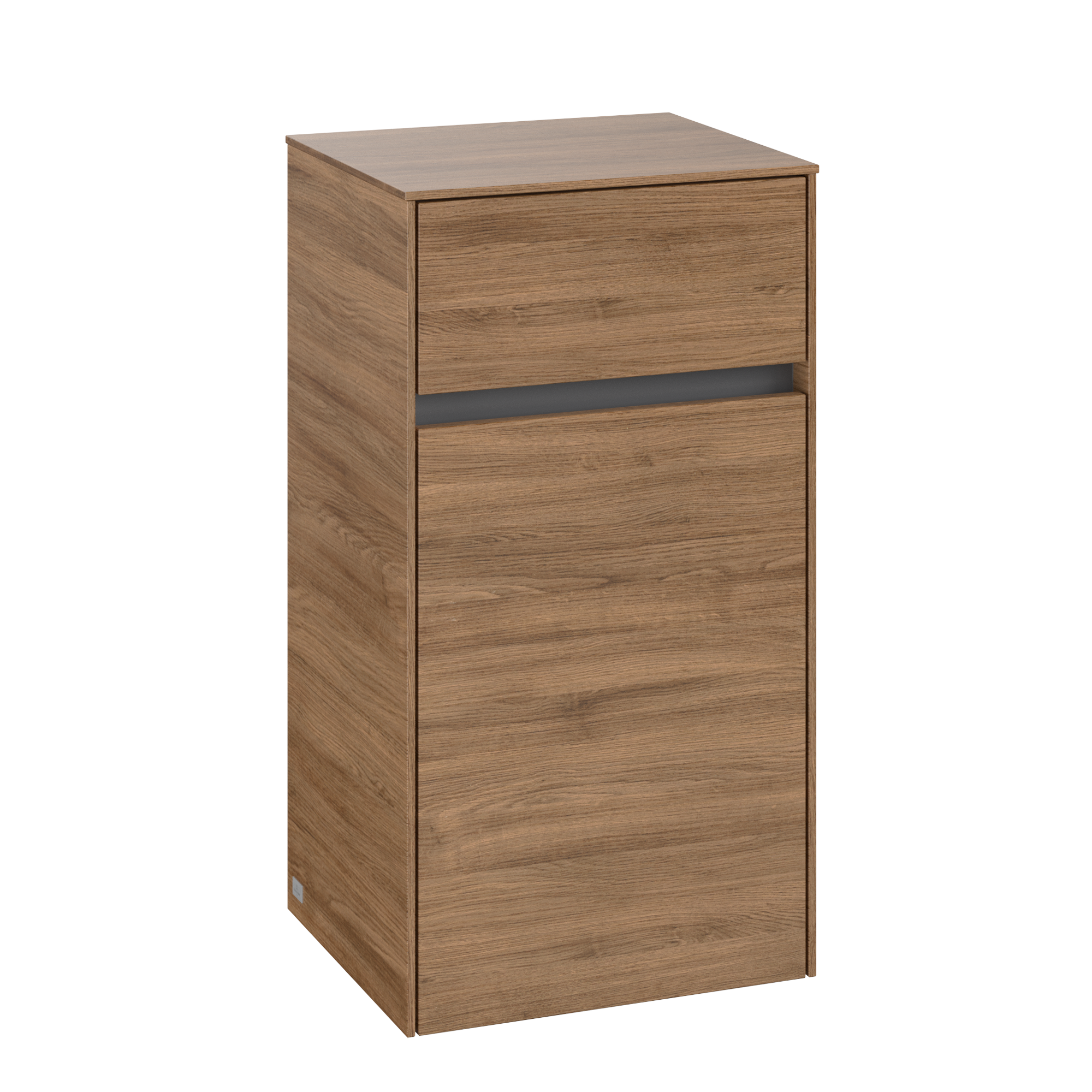 Villeroy & Boch Collaro Side cabinet, 1 door, 1 drawer, 404x748x349mm, Body: Oak Kansas, Front: Oak Kansas
