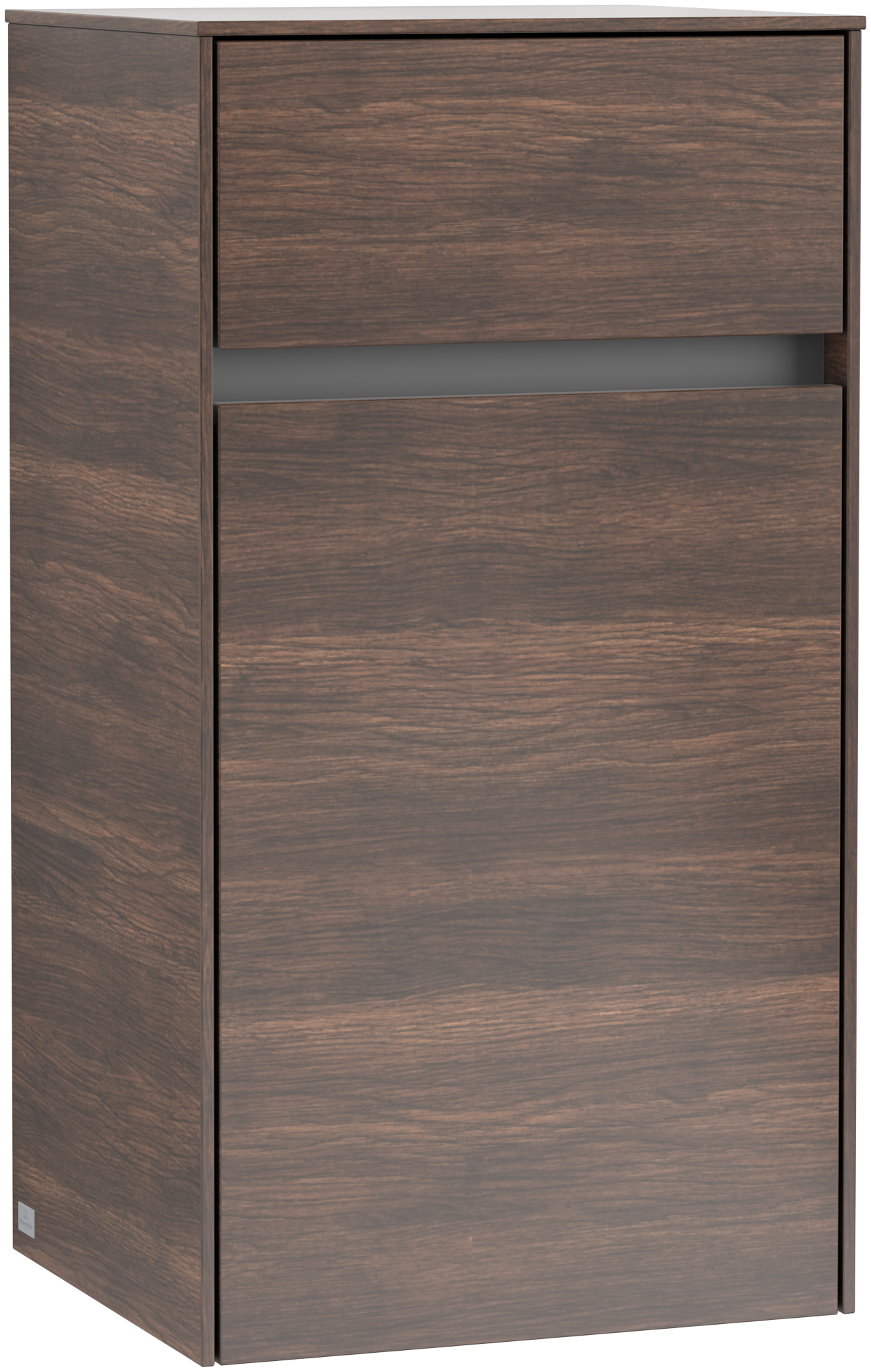 Villeroy & Boch Collaro Side cabinet, 1 door, 1 drawer, 404x748x349mm, Body: Arizona Oak, Front: Arizona Oak