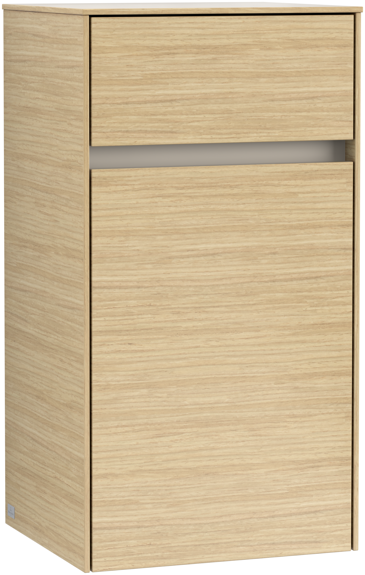 Villeroy & Boch Collaro Side cabinet, 1 door, 1 drawer, 404x748x349mm, Body: Nordic Oak, Front: Nordic Oak