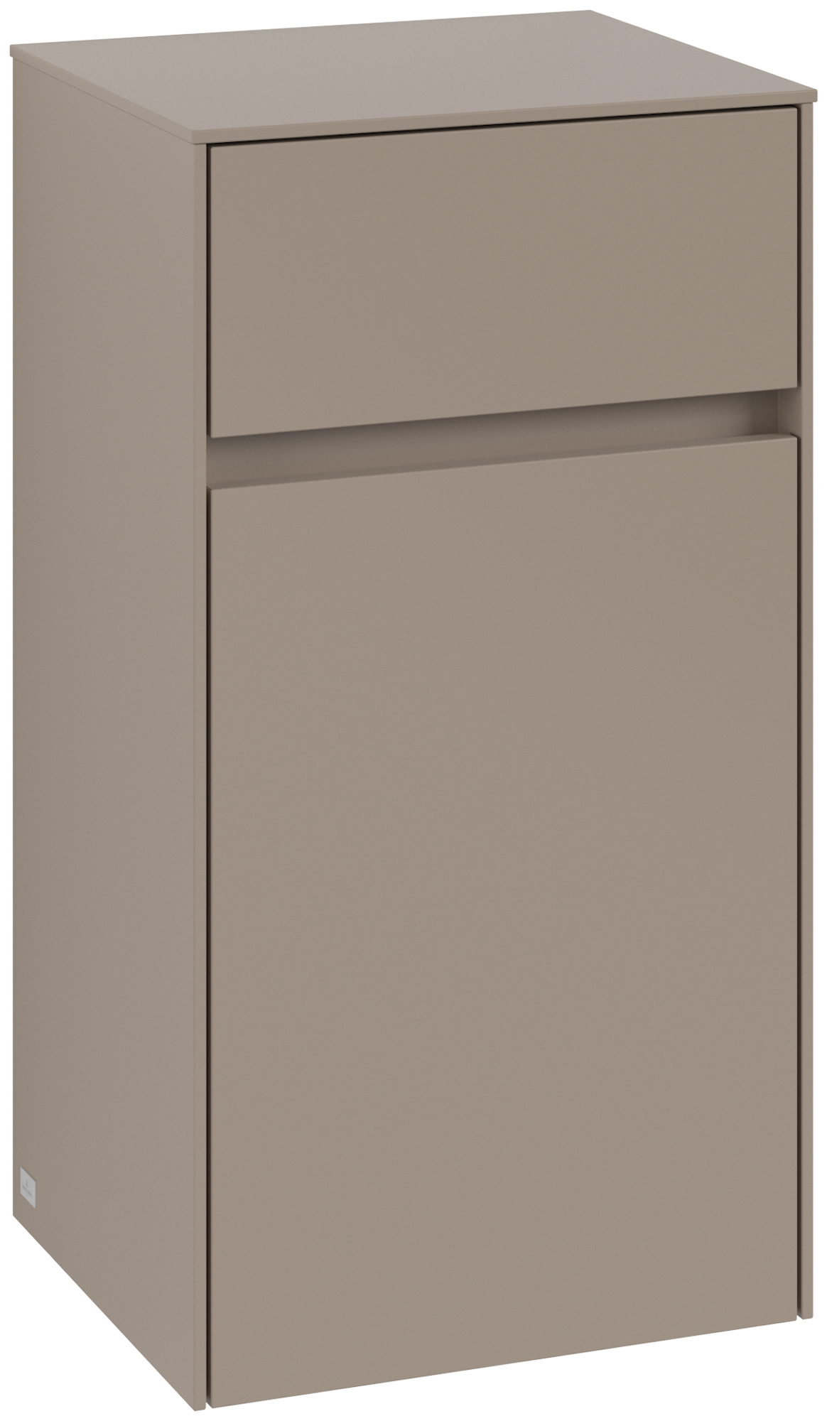 Villeroy & Boch Collaro Side cabinet, 1 door, 1 drawer, 404x748x349mm, Body: Taupe, Front: Taupe