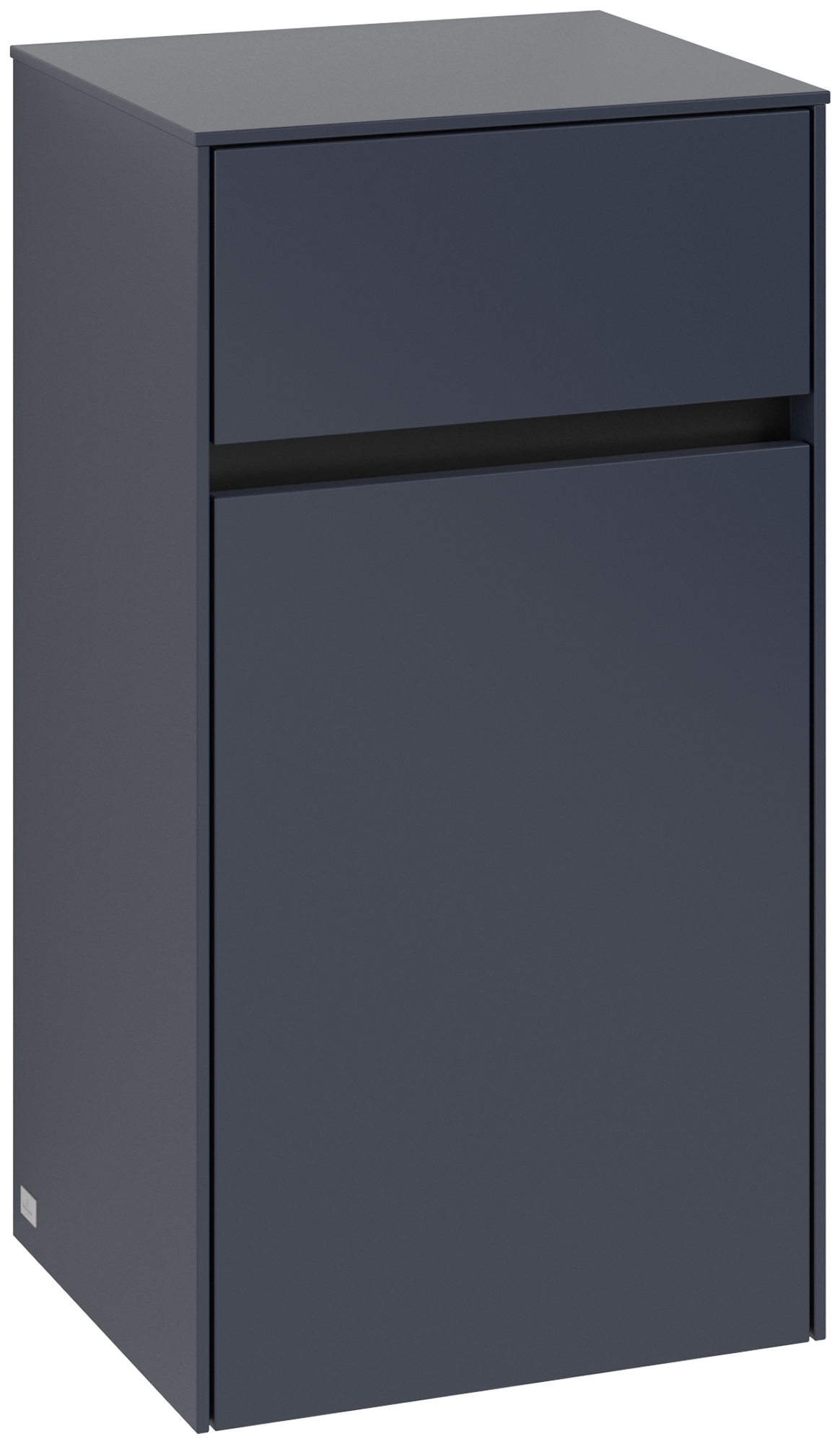 Villeroy & Boch Collaro Side cabinet, 1 door, 1 drawer, 404x748x349mm, Body: Marine Blue, Front: Marine Blue