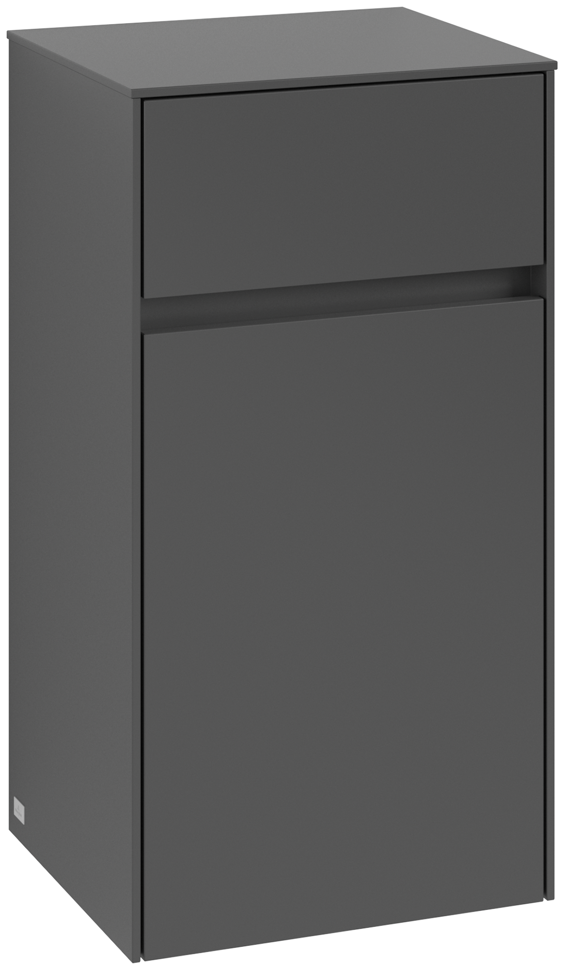 Villeroy & Boch Collaro Side cabinet, 1 door, 1 drawer, 404x748x349mm, Body: Graphite, Front: Graphite