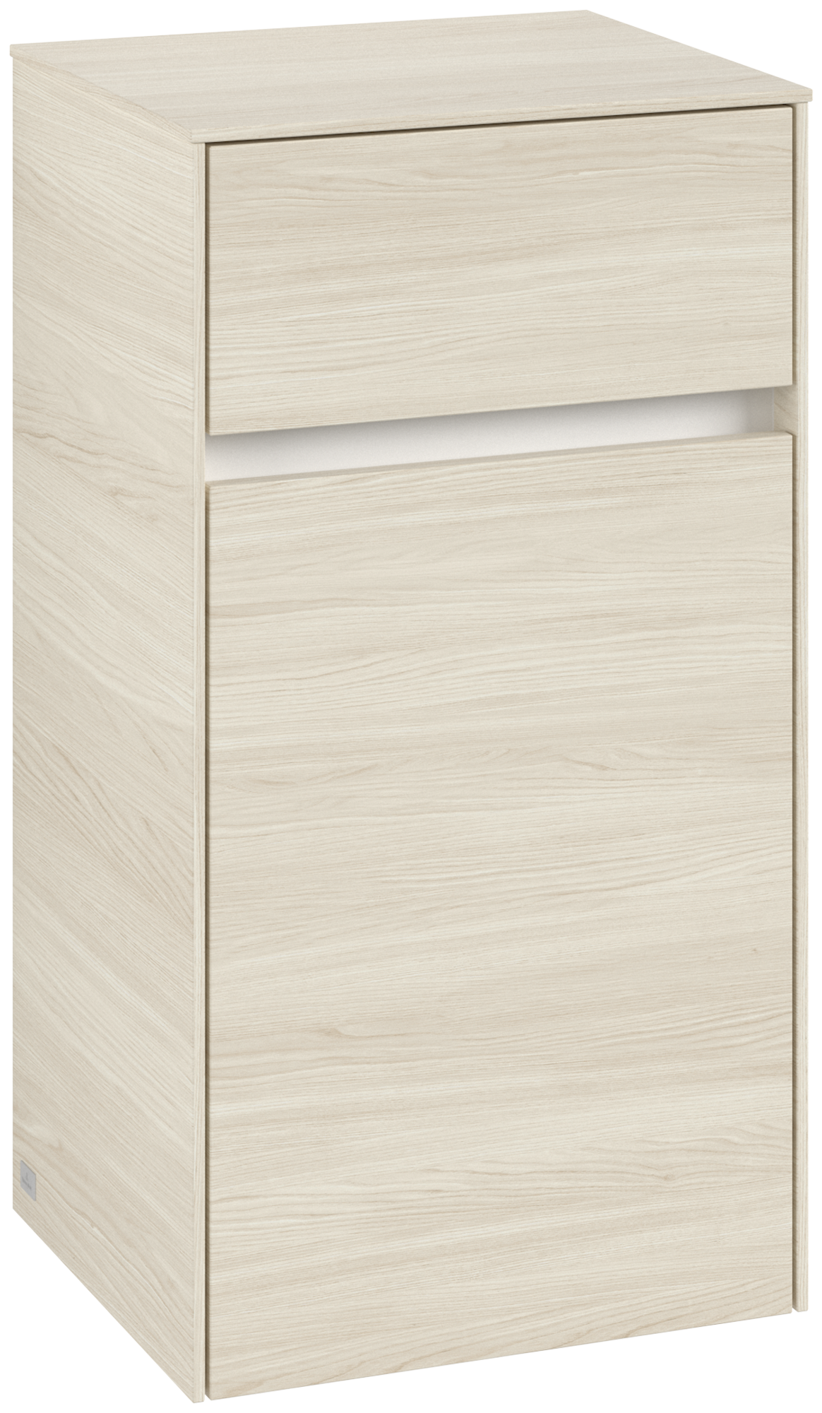 Villeroy & Boch Collaro Side cabinet, 1 door, 1 drawer, 404x748x349mm, Body: White Oak, Front: White Oak