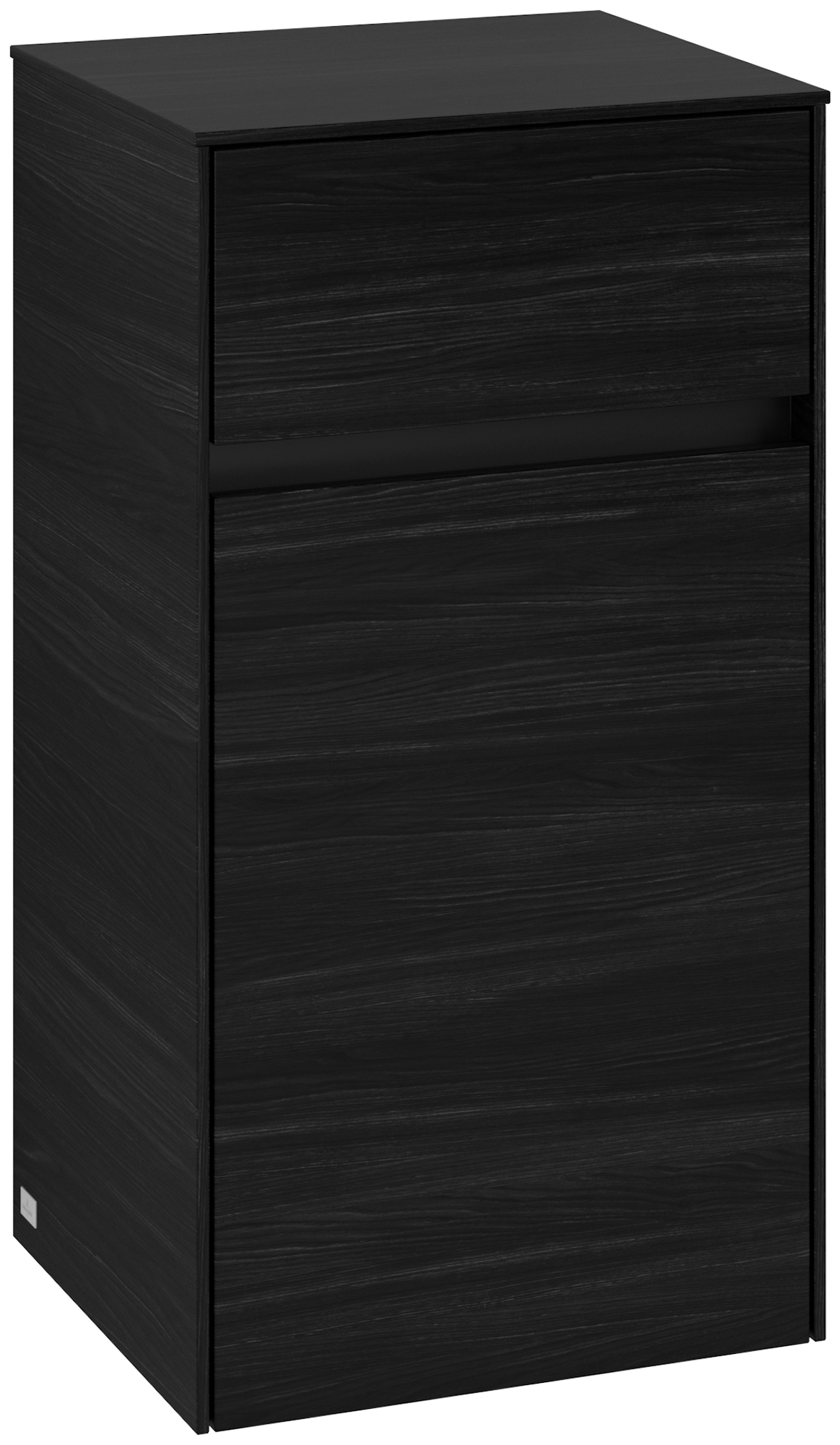 Villeroy & Boch Collaro Side cabinet, 1 door, 1 drawer, 404x748x349mm, Body: Black Oak, Front: Black Oak