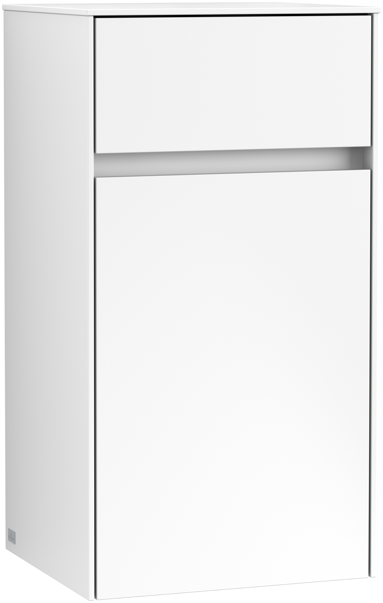 Villeroy & Boch Collaro Side cabinet, 1 door, 1 drawer, 404x748x349mm, Body: White Matt, Front: White Matt