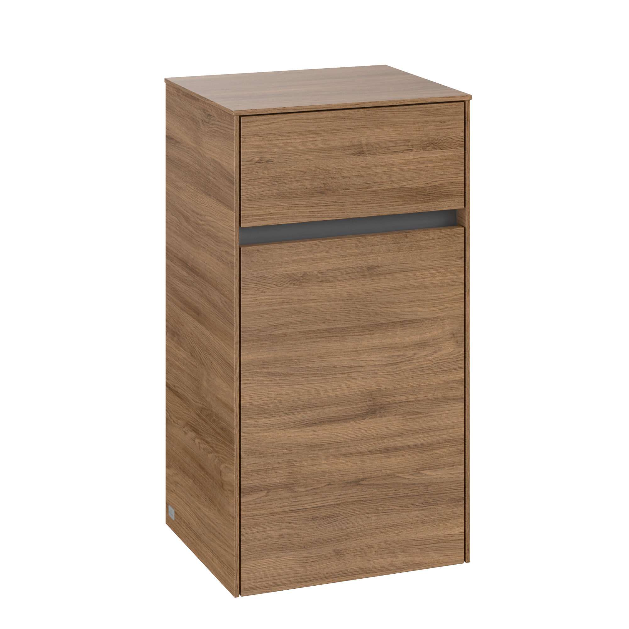 Villeroy & Boch Collaro Side cabinet, 1 door, 1 drawer, 404x748x349mm, Body: Oak Kansas, Front: Oak Kansas