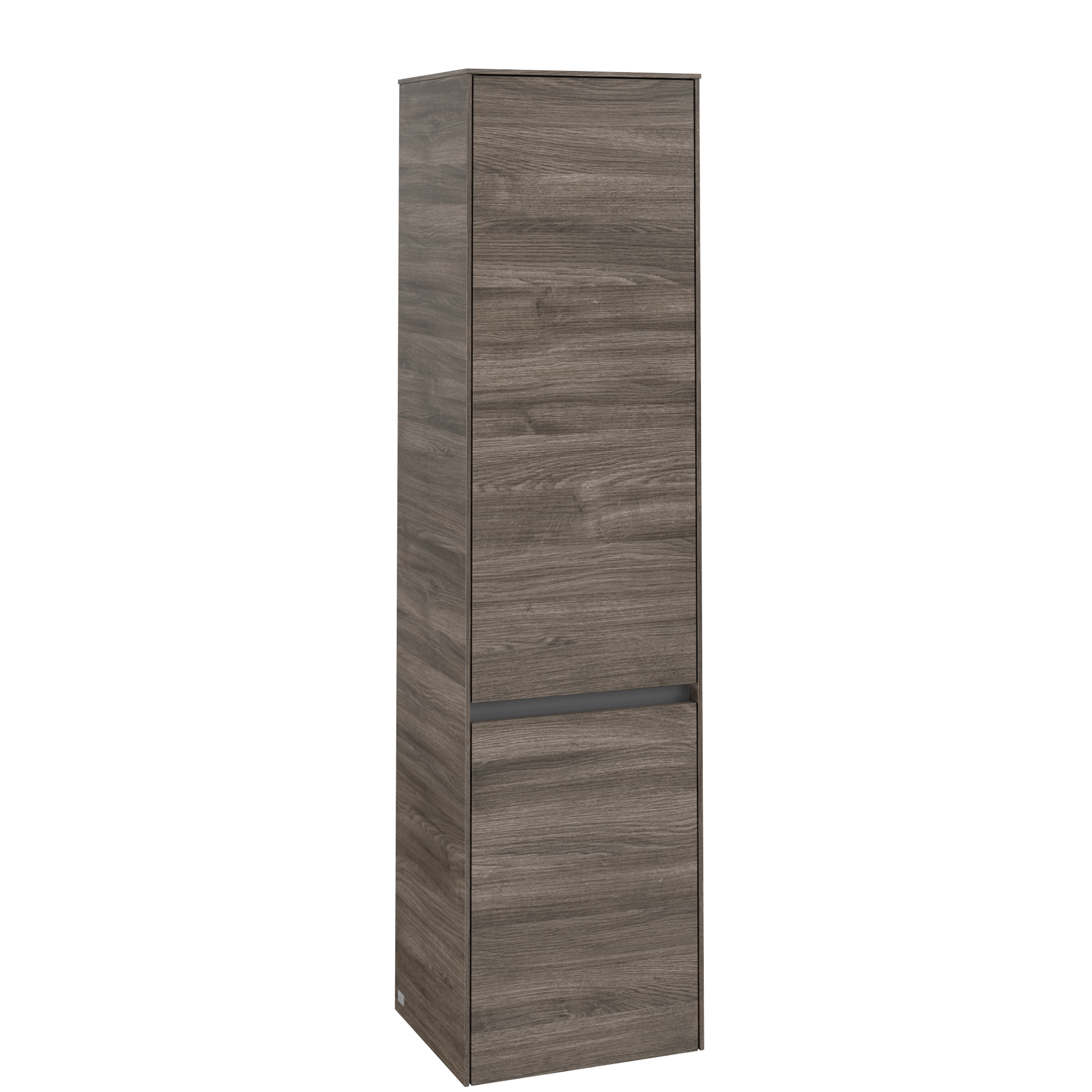 Villeroy & Boch Collaro Tall cabinet, 2 doors, 404x1538x349mm, Body: Stone Oak, Front: Stone Oak