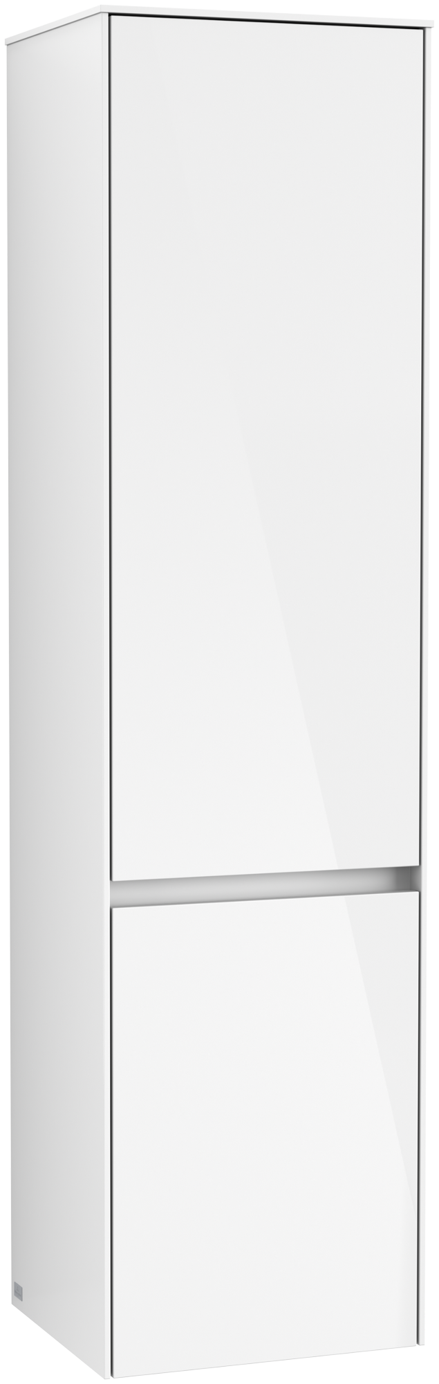Villeroy & Boch Collaro Tall cabinet, 2 doors, 404x1538x349mm, Body: Glossy White, Front: Glossy White