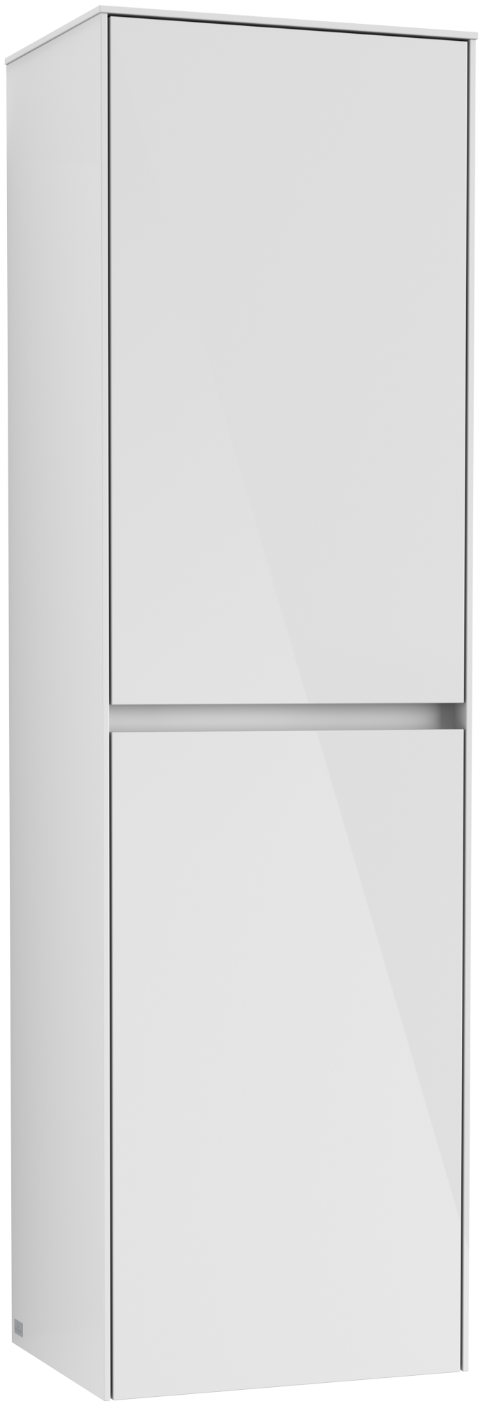 Villeroy & Boch Collaro Tall cabinet, 2 doors, 454x1538x347mm, Body: Glossy White, Front: Glossy White
