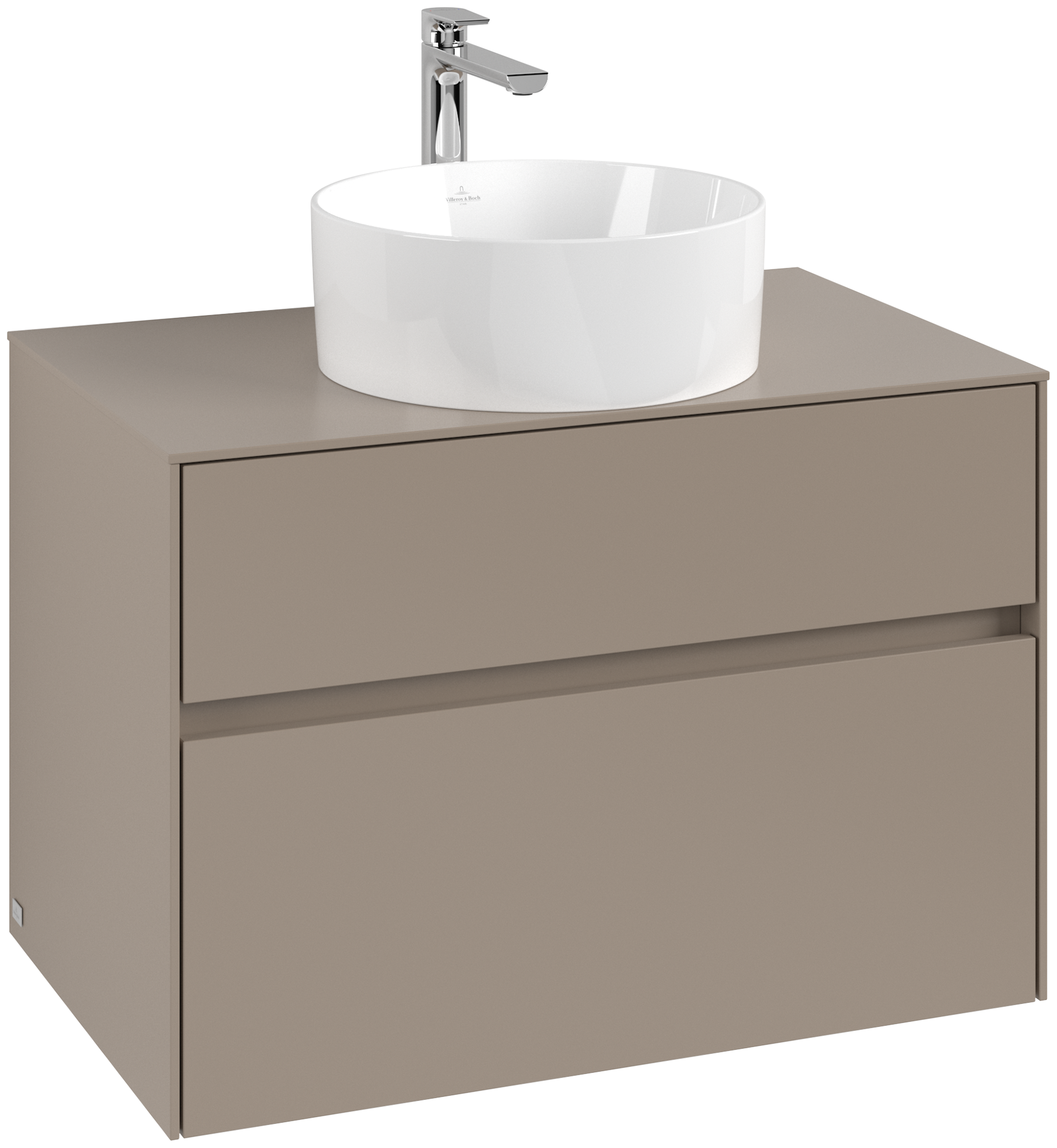 Villeroy & Boch Collaro Waschbeckenunterschrank, 2 Auszüge, 800x548x500mm, Korpus: Taupe, Front: Taupe