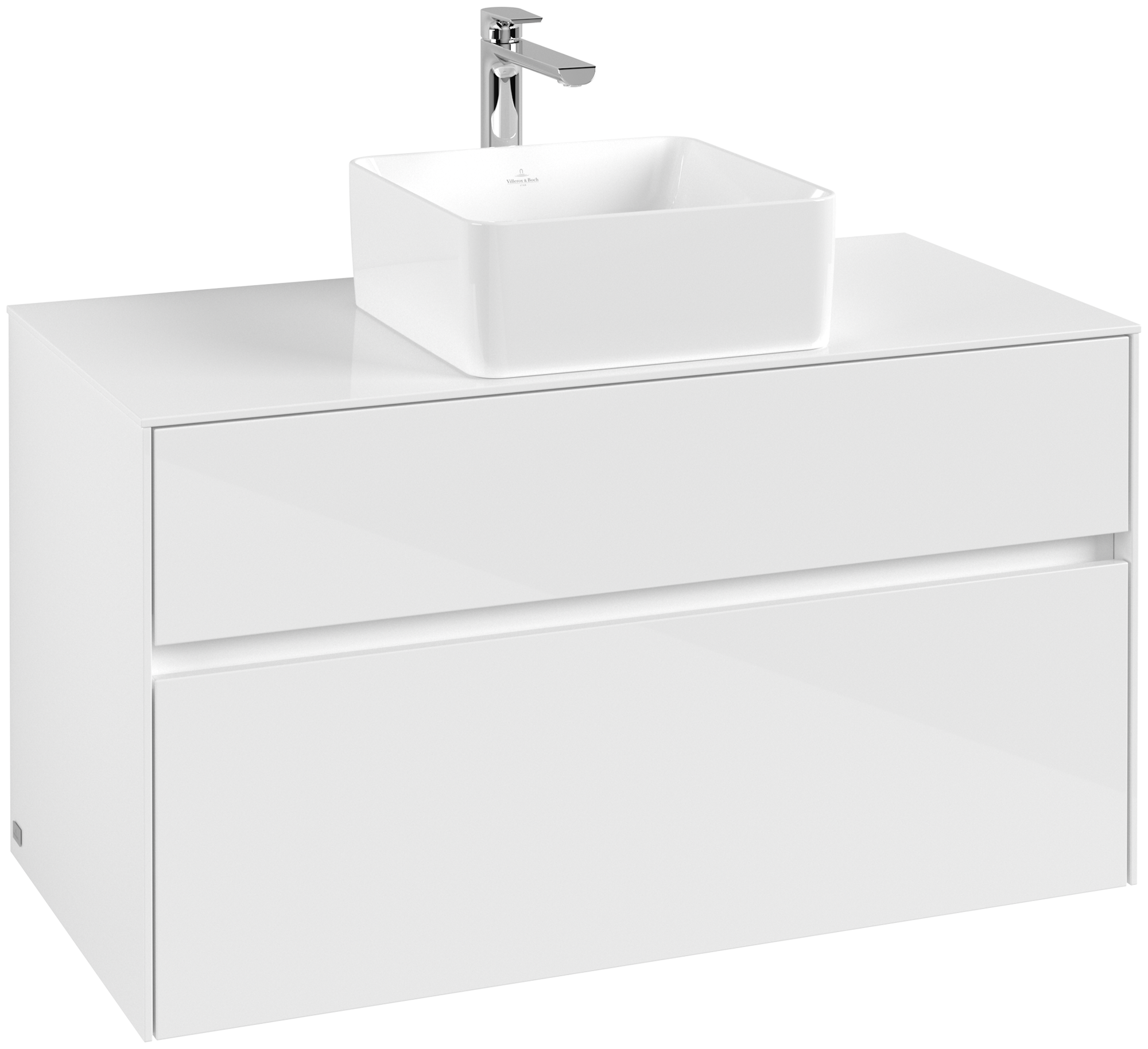 Villeroy & Boch Collaro Vanity unit, 2 pull-out compartments, 1000x548x500mm, Body: Glossy White, Front: Glossy White