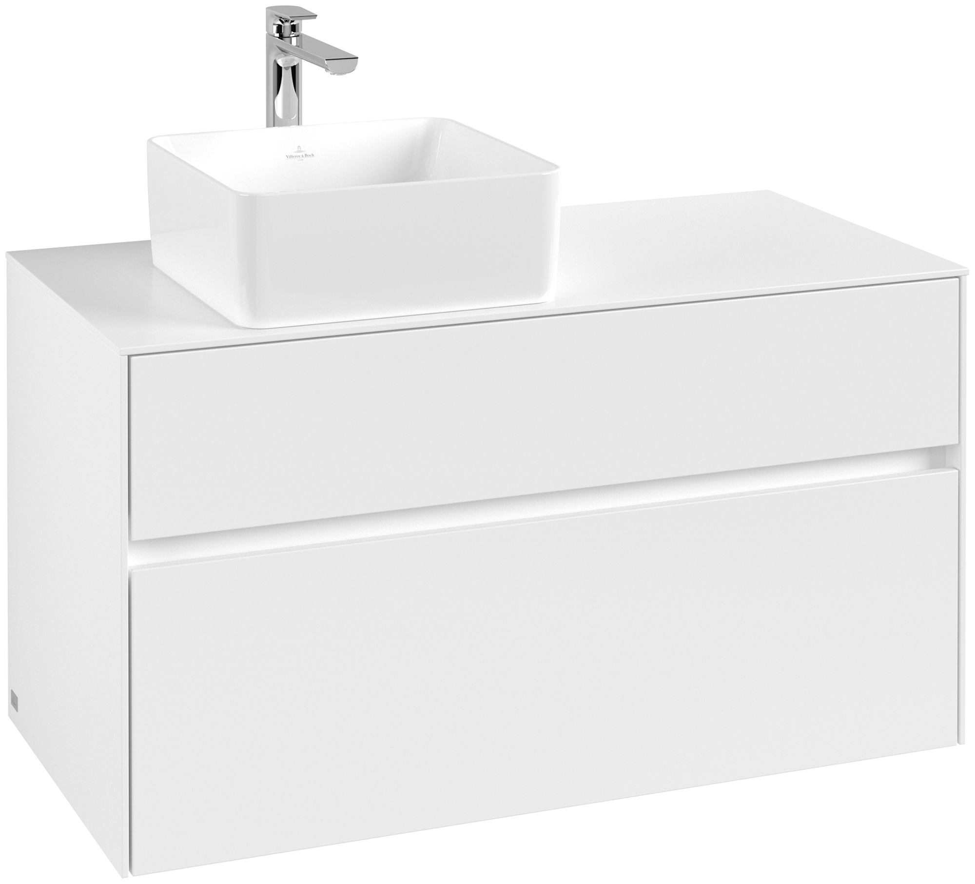 Villeroy & Boch Collaro Waschbeckenunterschrank, 2 Auszüge, 1000x548x500mm, Korpus: White Matt, Front: White Matt