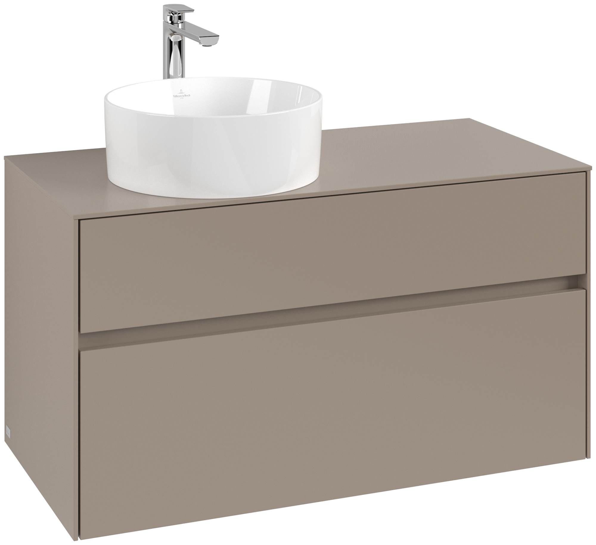 Villeroy & Boch Collaro Waschbeckenunterschrank, 2 Auszüge, 1000x548x500mm, Korpus: Taupe, Front: Taupe