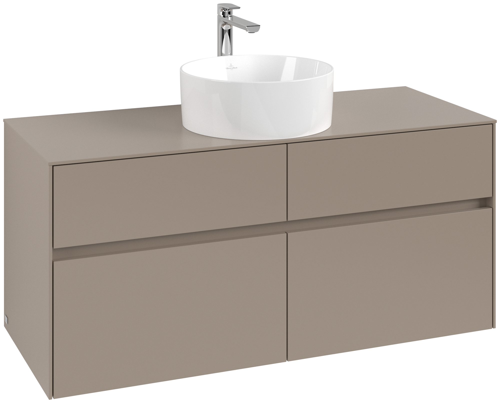 Villeroy & Boch Collaro Waschbeckenunterschrank, 4 Auszüge, 1200x548x500mm, Korpus: Taupe, Front: Taupe