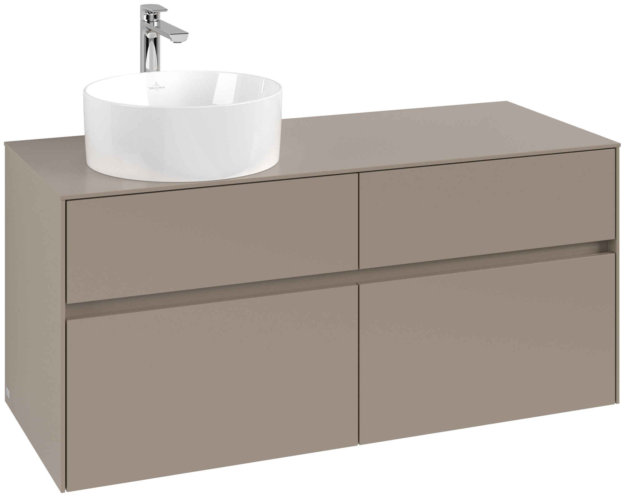 Villeroy & Boch Collaro Waschbeckenunterschrank, 4 Auszüge, 1200x548x500mm, Korpus: Taupe, Front: Taupe