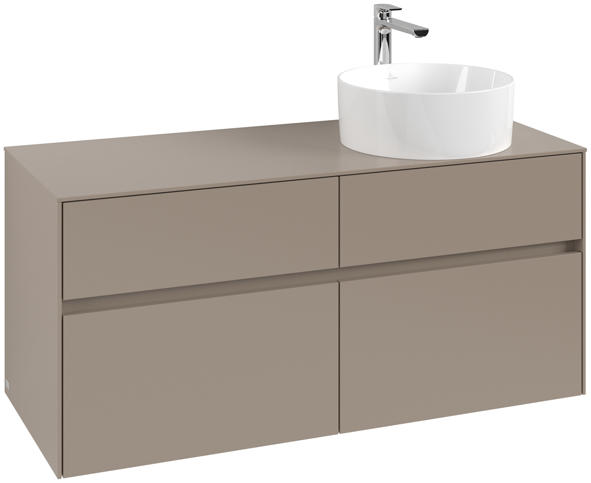 Villeroy & Boch Collaro Waschbeckenunterschrank, 4 Auszüge, 1200x548x500mm, Korpus: Taupe, Front: Taupe