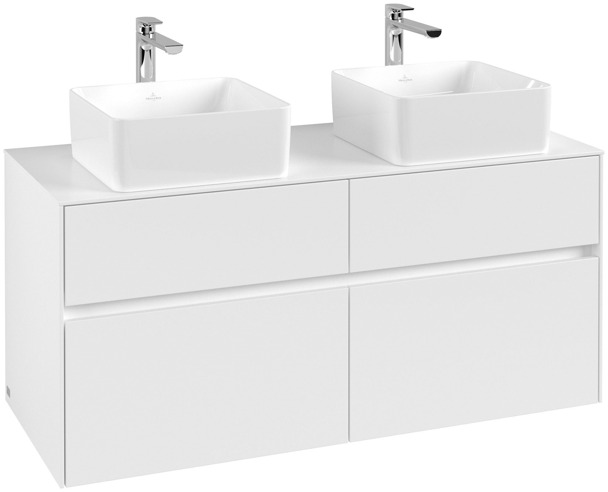 Villeroy & Boch Collaro Servantskap, 4 uttrekkbare rom, 1200x548x500mm, Kropp: White Matt, Front: White Matt
