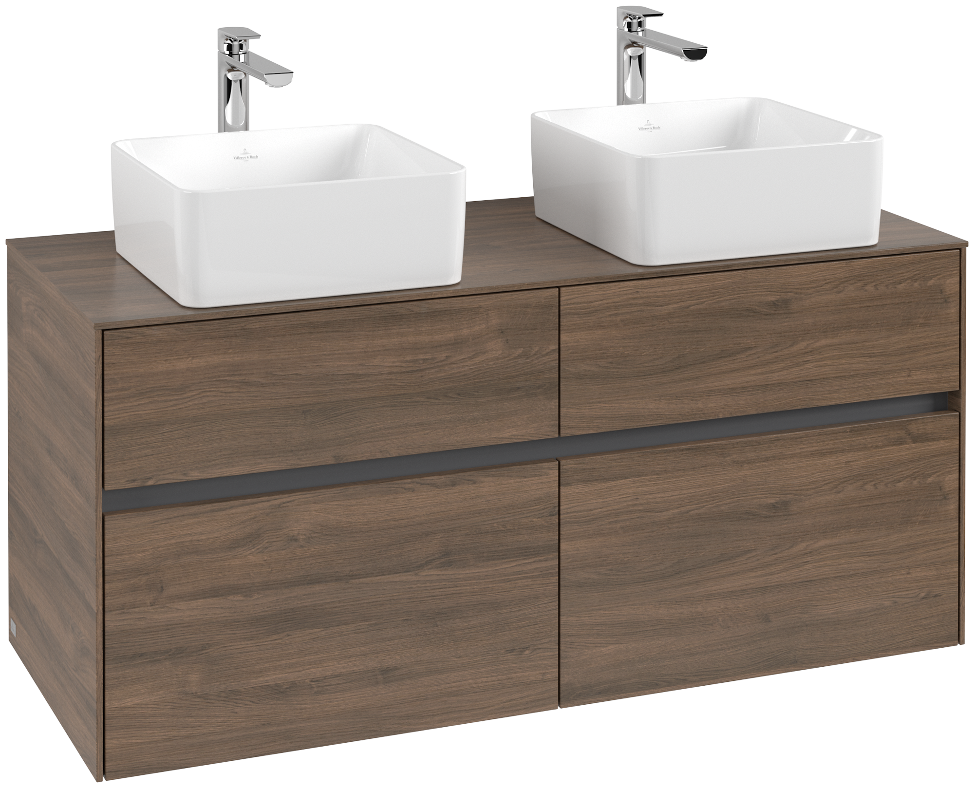 Villeroy & Boch Collaro Wastafelonderkast, 4 uittrekladen, 1200x548x500mm, Corpus: Arizona Oak, Front: Arizona Oak