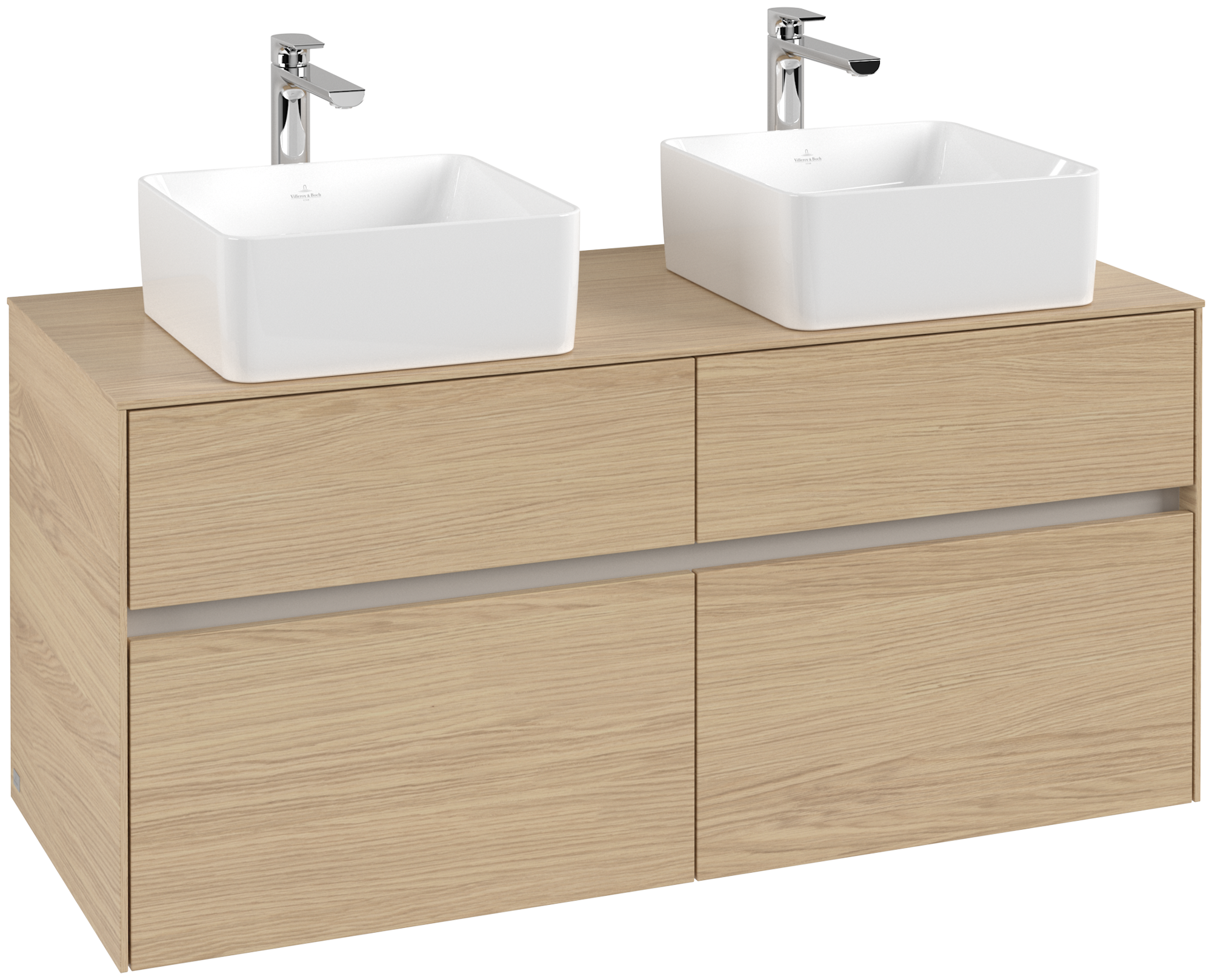 Villeroy & Boch Collaro Waschbeckenunterschrank, 4 Auszüge, 1200x548x500mm, Korpus: Nordic Oak, Front: Nordic Oak