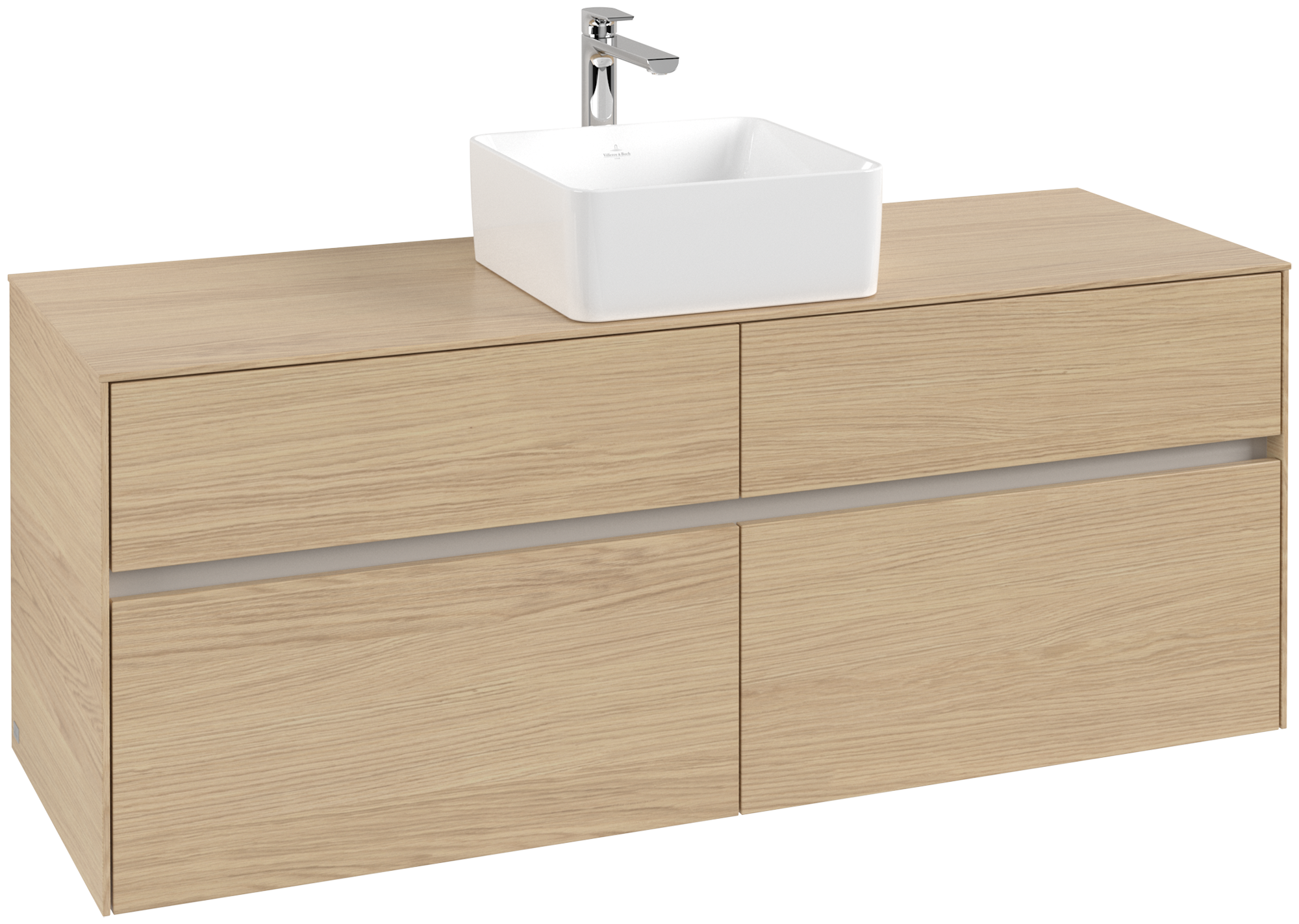 Villeroy & Boch Collaro Servantskap, 4 uttrekkbare rom, 1400x548x500mm, Kropp: Nordic Oak, Front: Nordic Oak