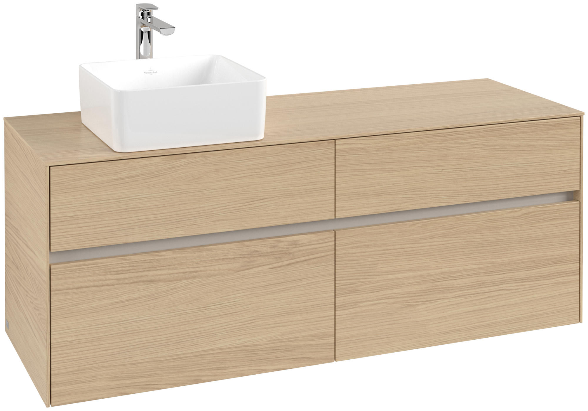 Villeroy & Boch Collaro Servantskap, 4 uttrekkbare rom, 1400x548x500mm, Kropp: Nordic Oak, Front: Nordic Oak