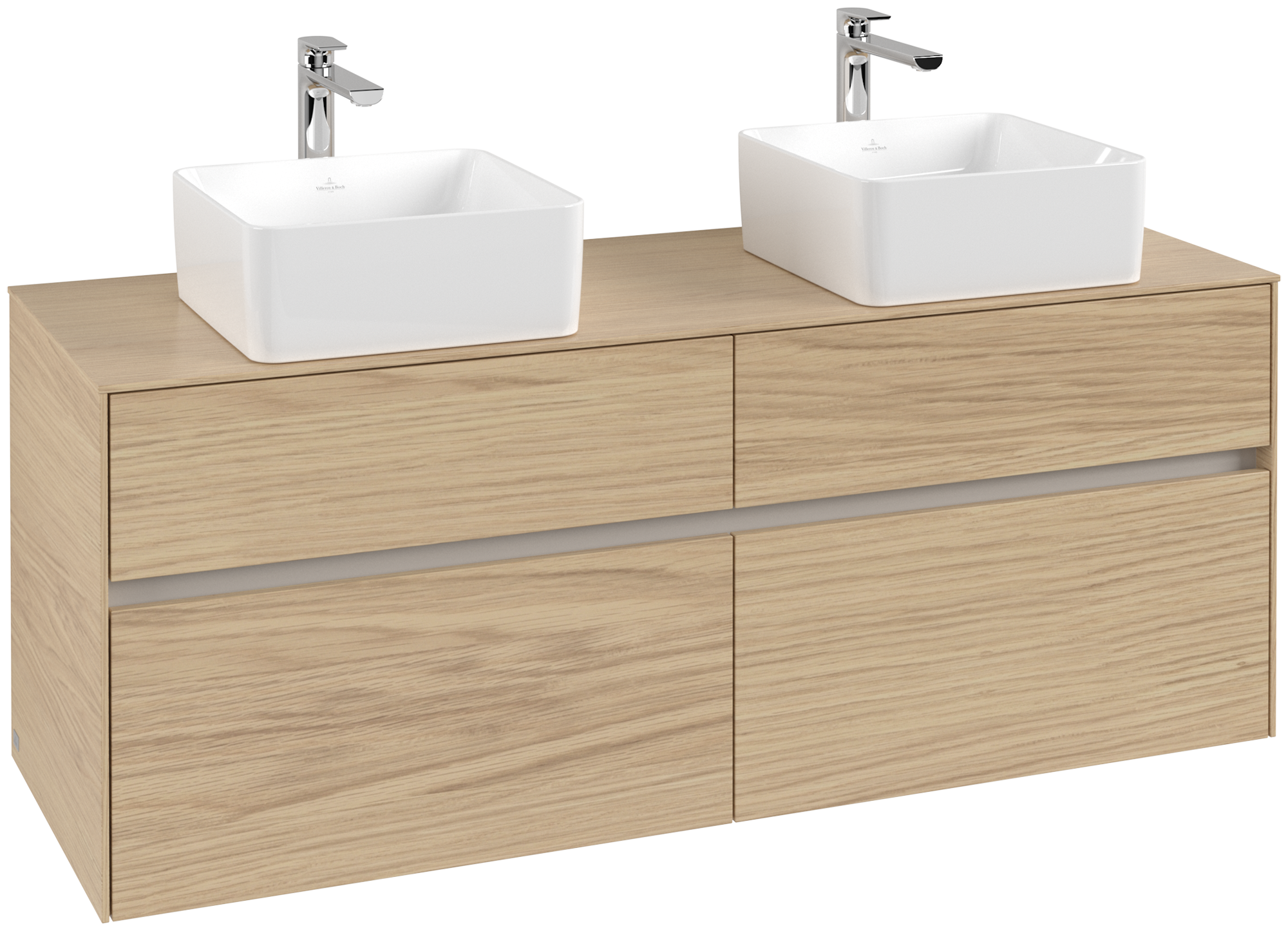 Villeroy & Boch Collaro Wastafelonderkast, 4 uittrekladen, 1400x548x500mm, Corpus: Nordic Oak, Front: Nordic Oak