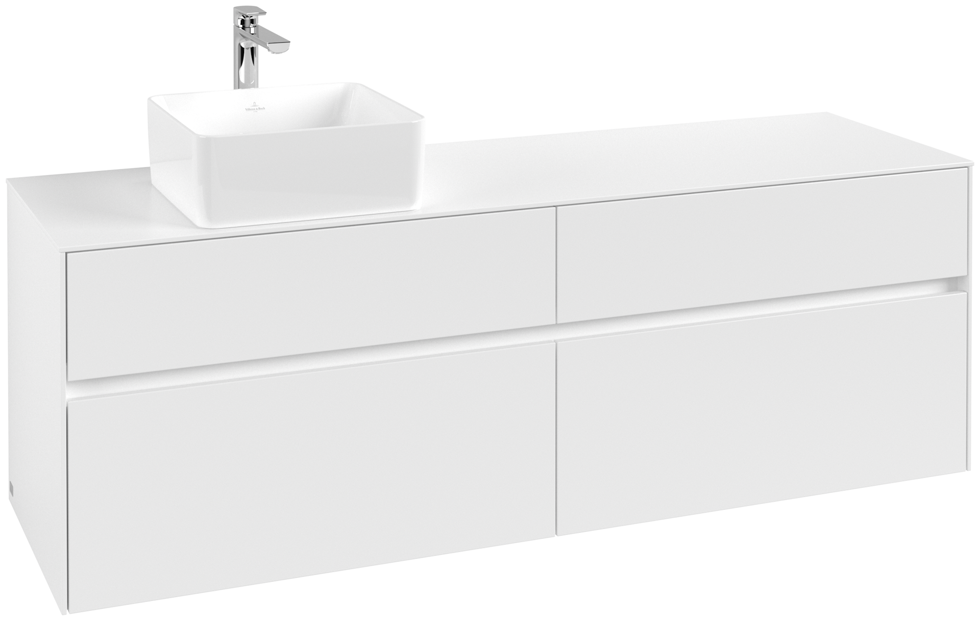 Villeroy & Boch Collaro Szafka podumywalkowa, 4 elementy wysuwane, 1600x548x500mm, Korpus: White Matt, Front: White Matt