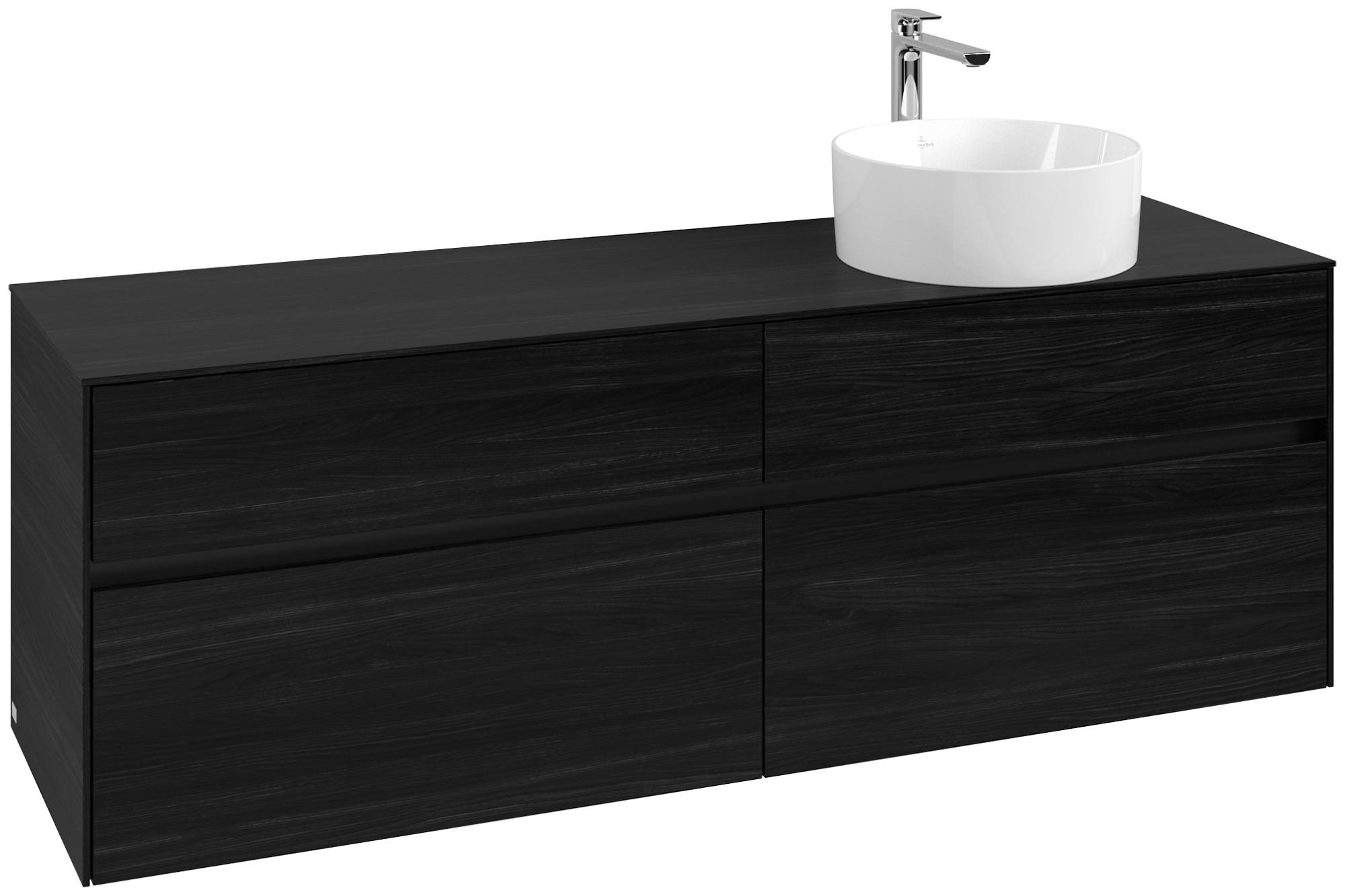 Villeroy & Boch Collaro Mobile sottolavabo, 4 vani estraibili, 1600x548x500mm, Corpo: Black Oak, Fronte: Black Oak