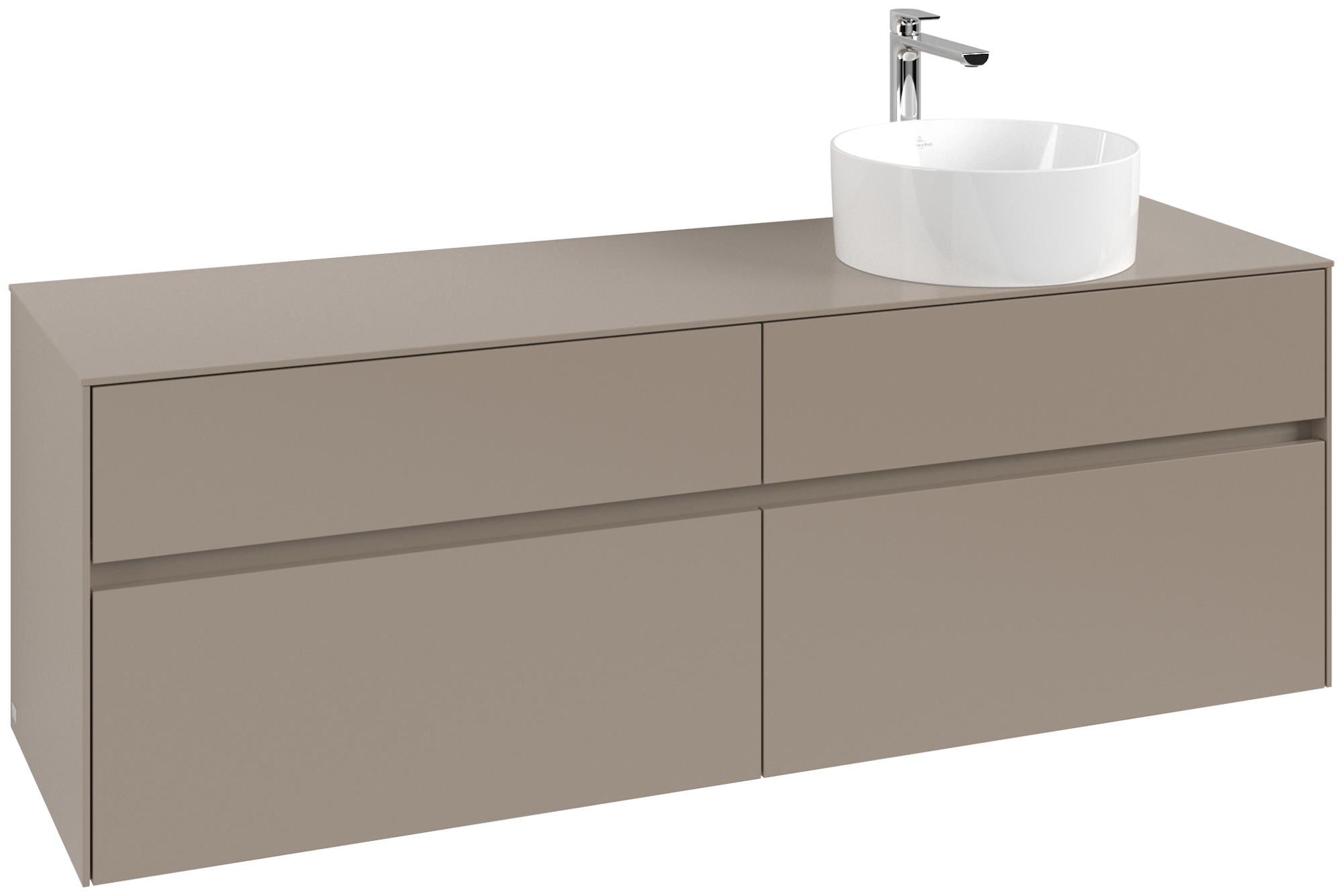 Villeroy & Boch Collaro Waschbeckenunterschrank, 4 Auszüge, 1600x548x500mm, Korpus: Taupe, Front: Taupe