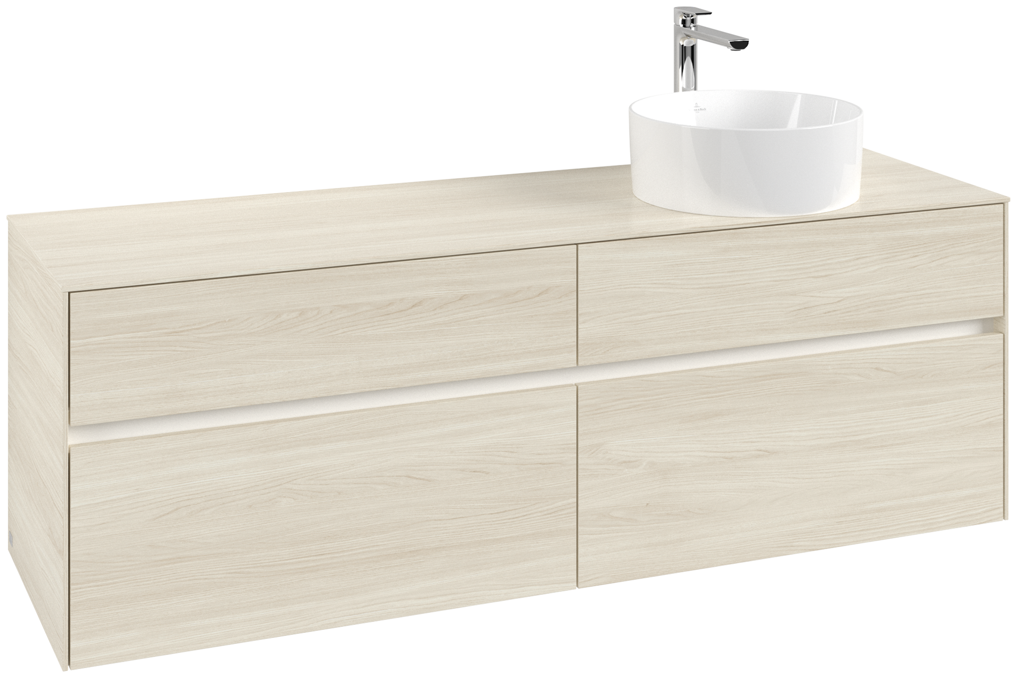 Villeroy & Boch Collaro Mobile sottolavabo, con illuminazione, 4 vani estraibili, 1600x548x500mm, Corpo: White Oak, Fronte: White Oak